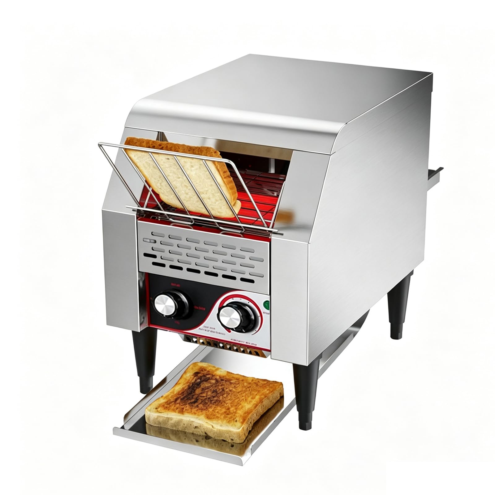 Tostapane a Nastro Professionale, 10–30 Fette/min, Acciaio Inox
