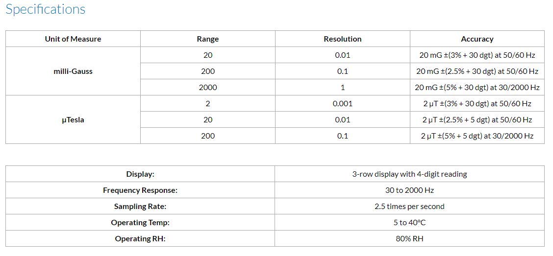 Sper Scientific 3 Axis EMF Meter 860041 - Accurate Electromagnetic Field Measurement, Auto/Manual Logging, mG & µT Scales, LCD Display, Up to 500 Readings for ELF Exposure Monitoring