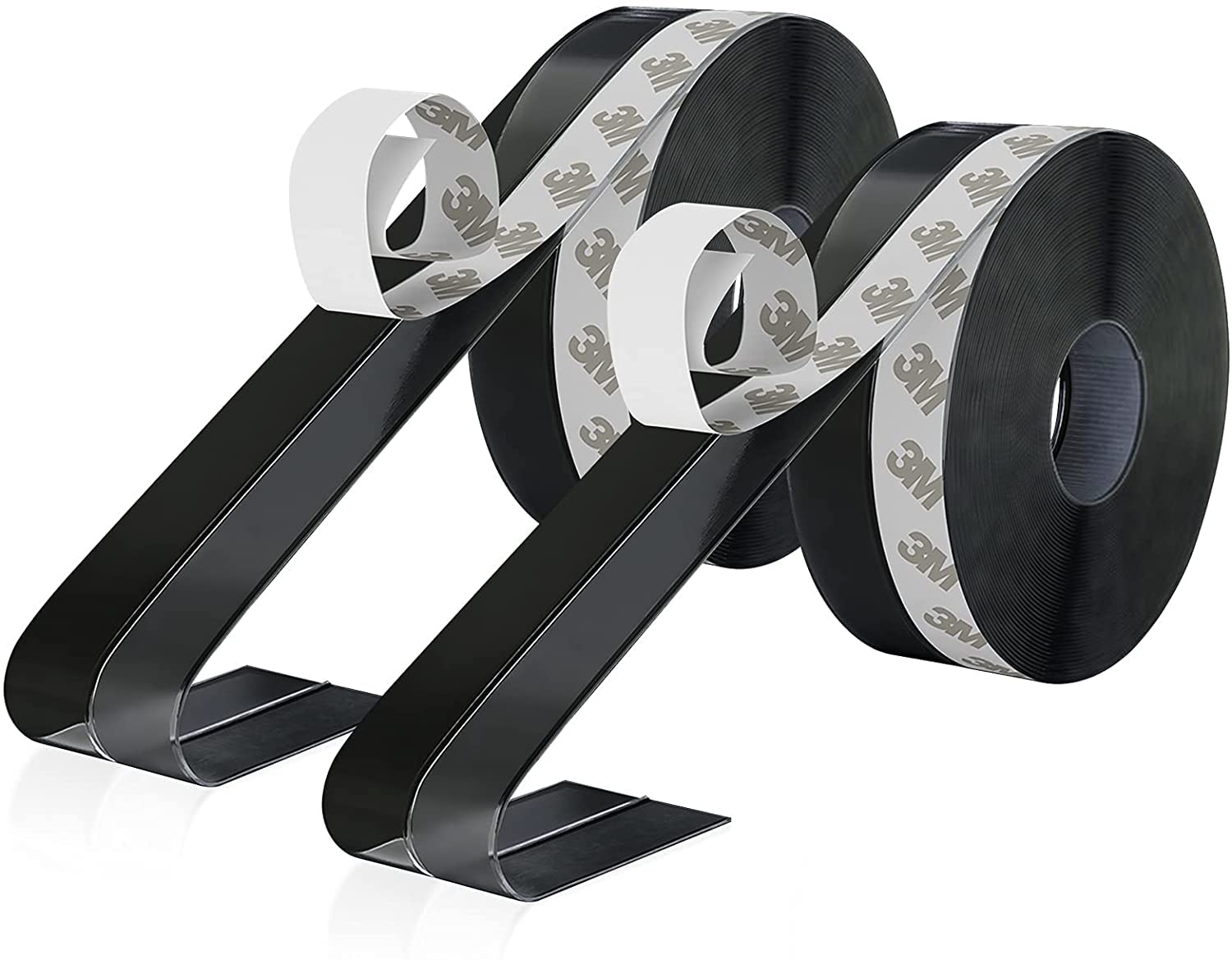 LENG KE 2Pack 10M Weather Stripping Door Bottom Seal Strip, Self Adhesive Silicone Seal Strip Tape Suitable Shower Glass Gaps and Windows for Weatherproof Soundproof (Black)