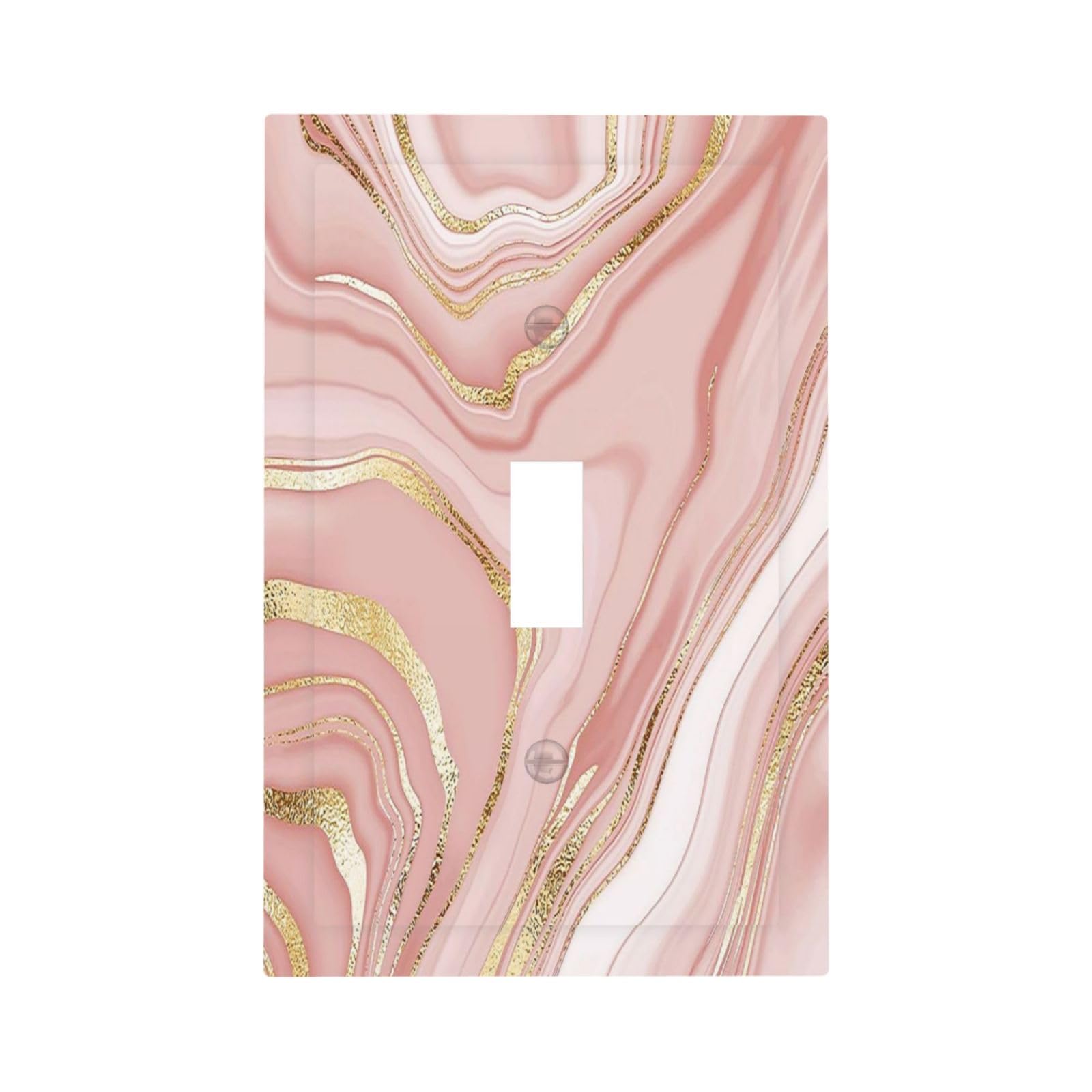 Pink Gold Modern Abstract Marble Texture Single Toggle Light Switch Plates And Outlet Covers Decorative Electrical Wall Plate Receptacle Switchplate