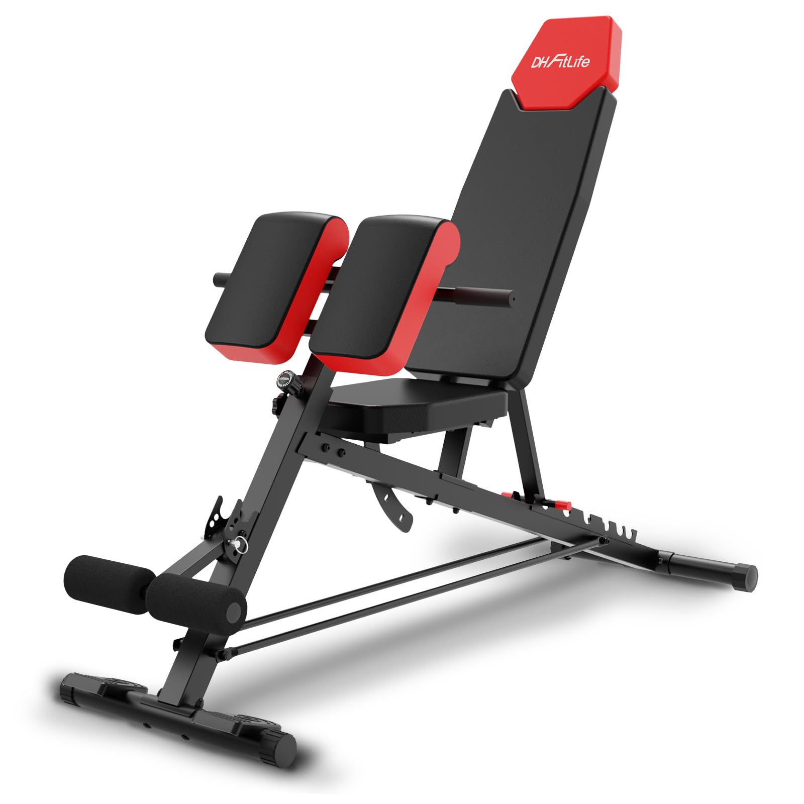 DH FitLife Banco de pesas ajustable 6 en 1 350 kg, multifuncional plegable para press de banca y entrenamiento completo en casa y gimnasio