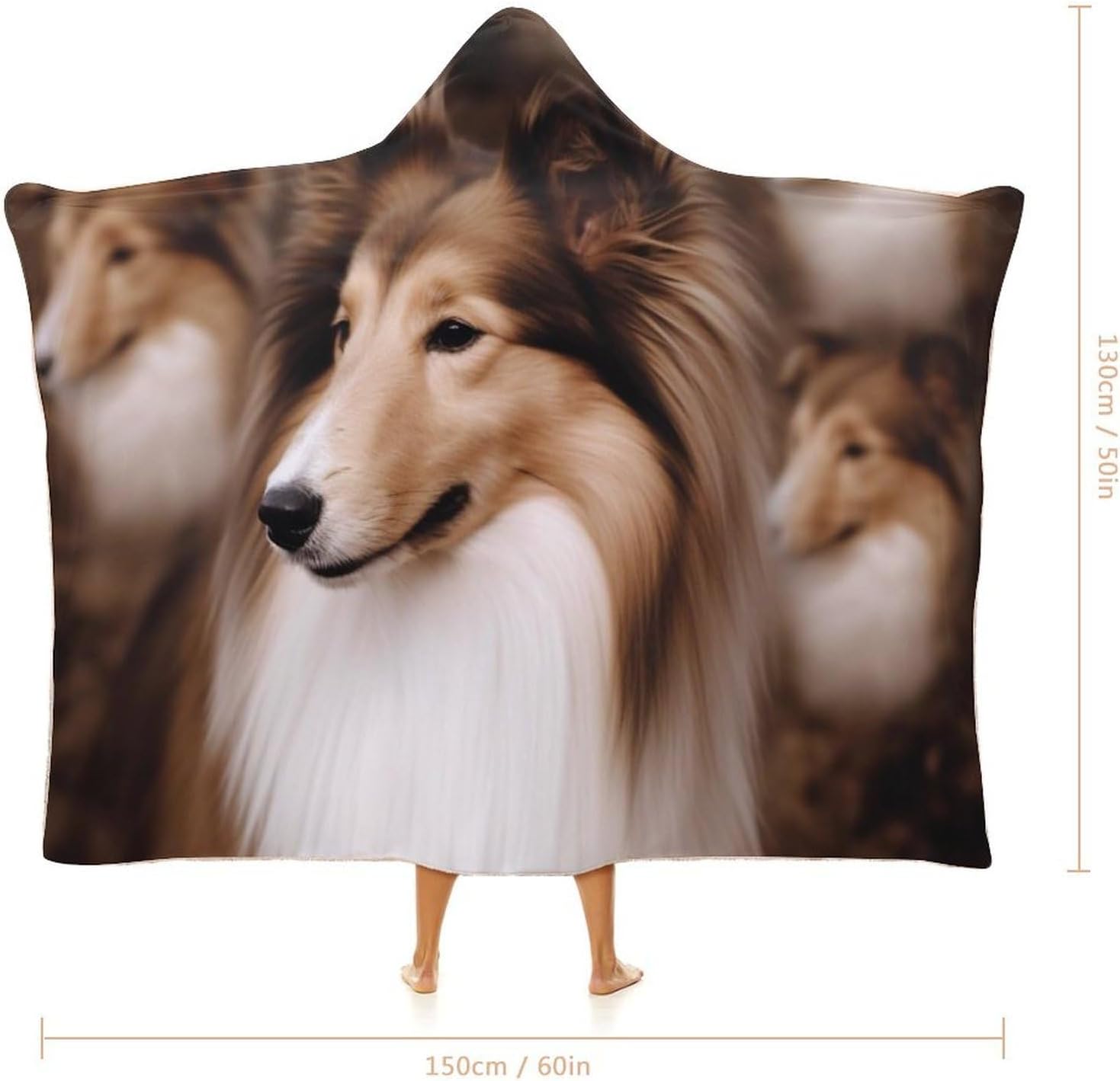 Shelties Dog Wearable Fleece Blanket with Hood for Men & Women Oversized Hoodie Blanket Soft Cozy Gift-