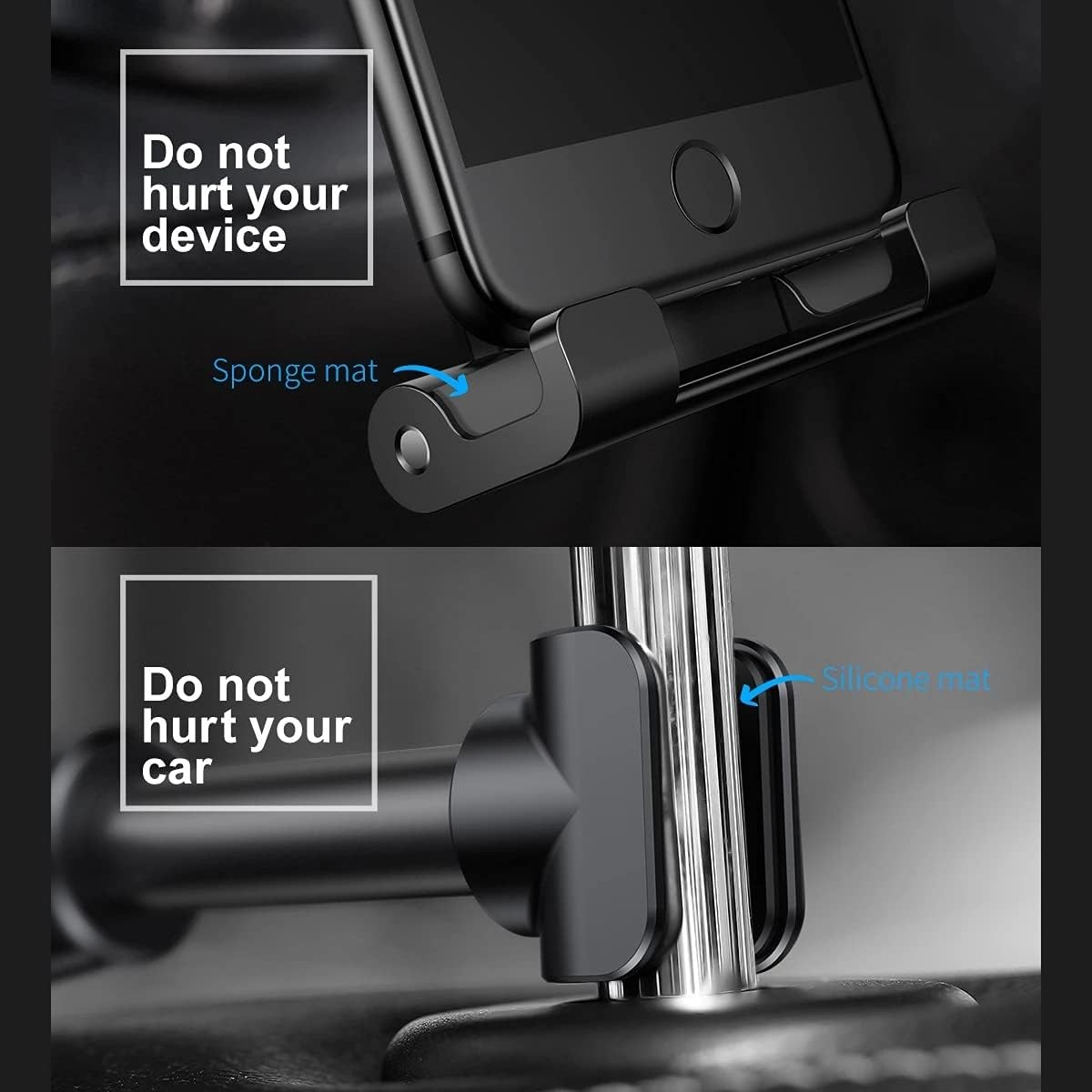 Car Back Seat Headrest Holder for Pad Car Phone Holder Backseat Mount for Pad Tablet PC Auto Headrest Holder (Color : D)