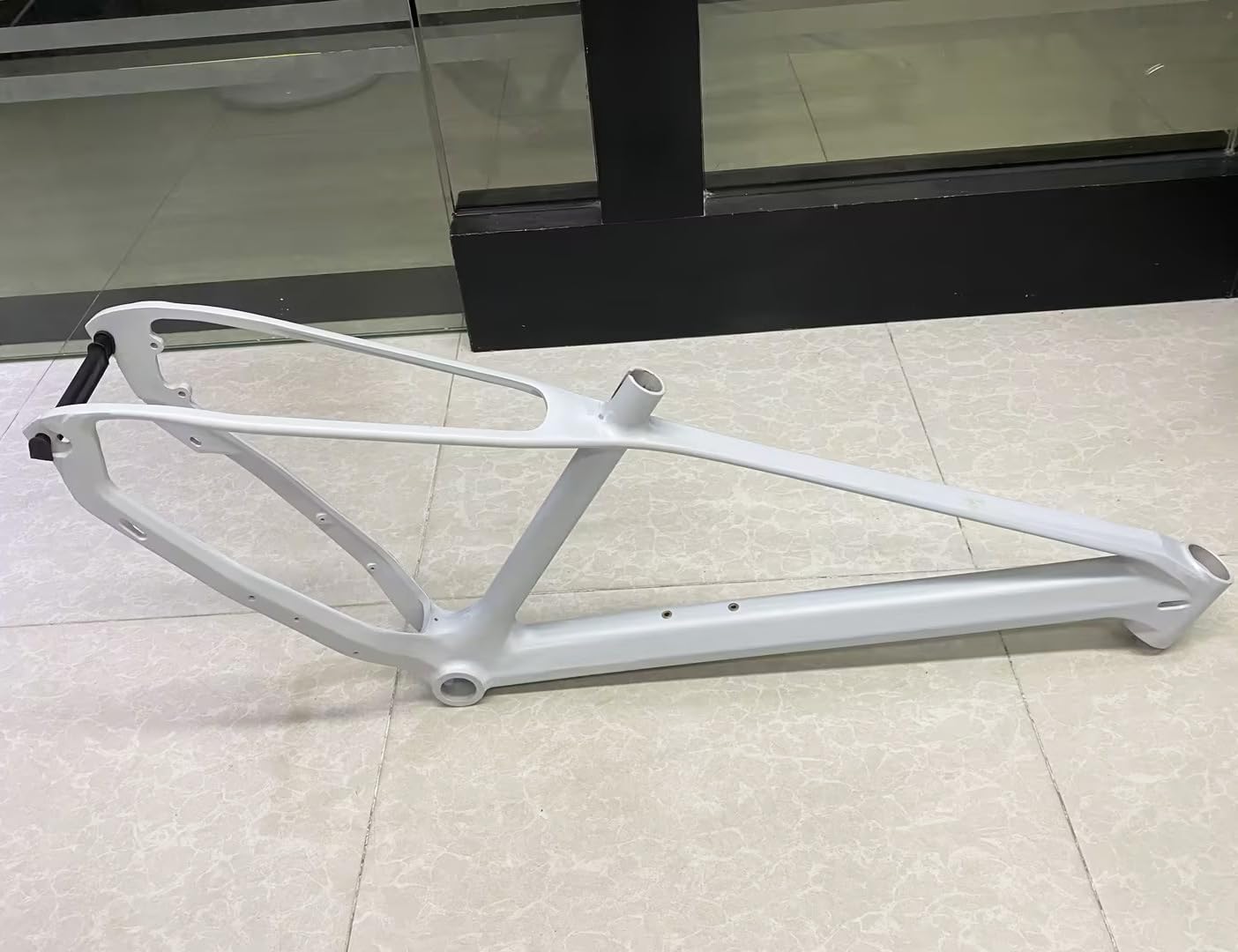 27.5 Inch Mountain Bike Frame, Magnesium Alloy Bicycle Frame in White, DIY Compatible