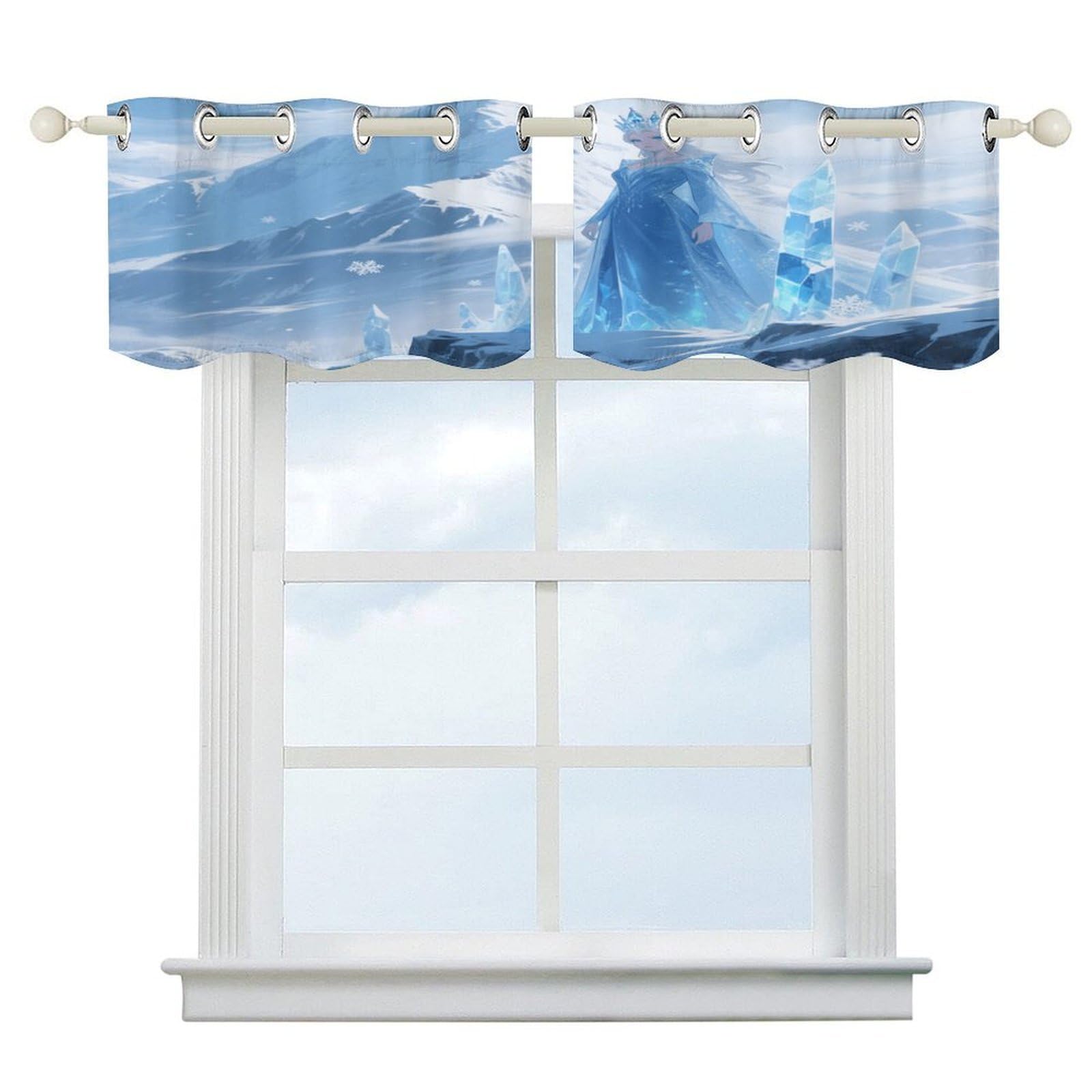 Fekiloot Style Ice Queen Short Curtains Valance Curtain