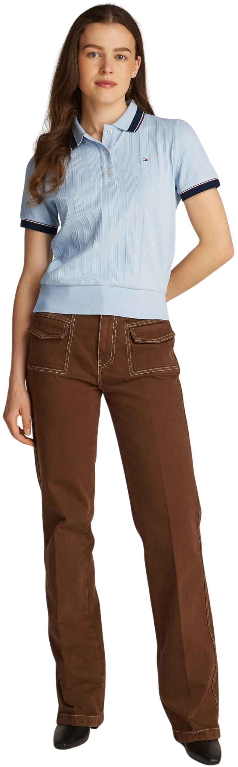 Tommy Hilfiger Polo de Manga Corta para Mujer Regular Fit