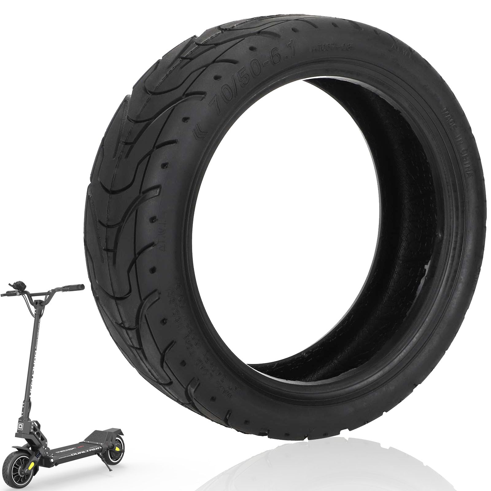 Pneu Extérieur 70/50-6.1 HpLive Pour Scooter Électrique Dualtron Mini - Antidérapant, Durable Et Résistant à L'Usure En Caoutchouc Noir
