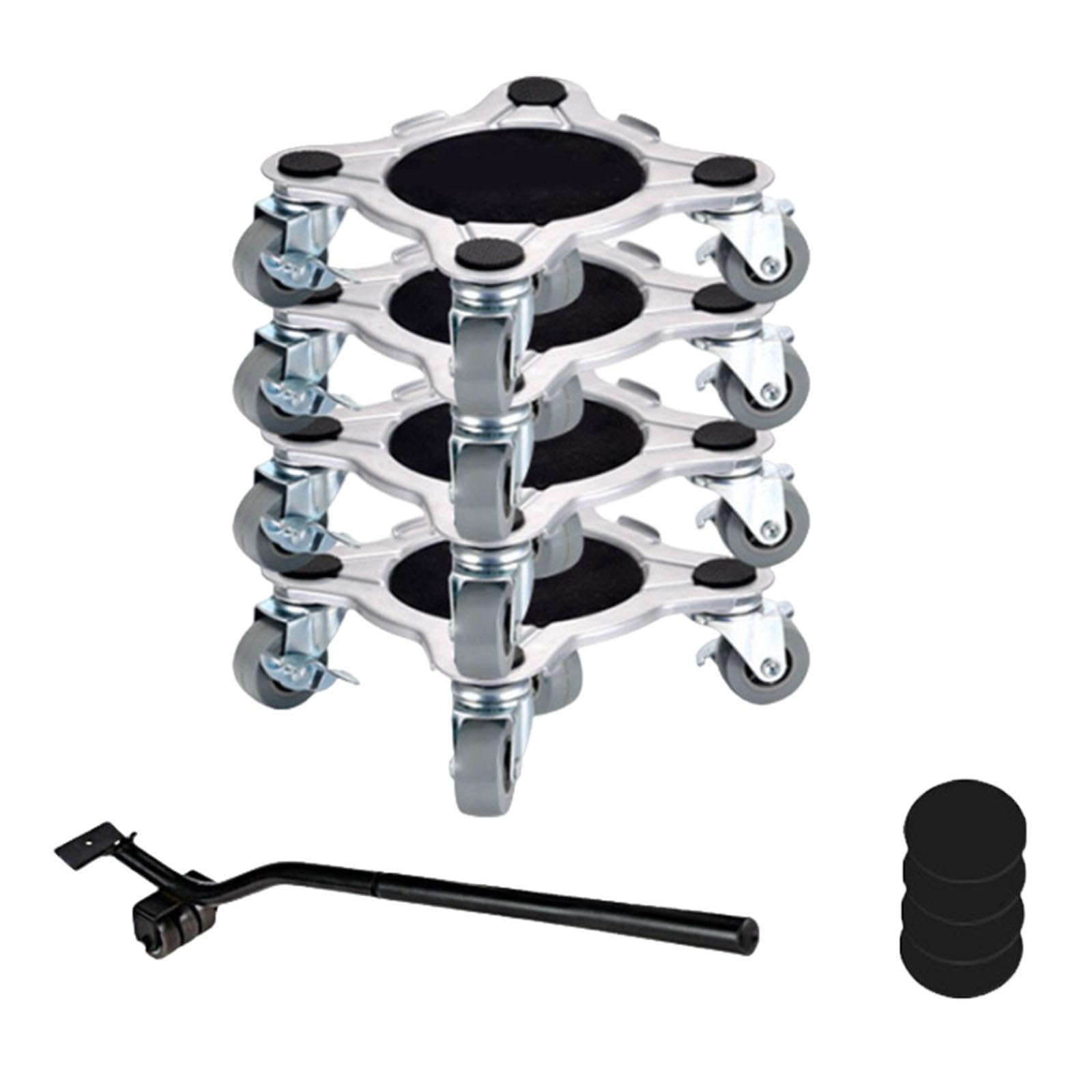 9 Stück Möbelheber Möbelroller Möbeltransporter Möbelgleiter Aus Robustem Kohlenstoffstahl mit 360 Grad Drehbaren Rollen Und Samtigen Anti Rutsch Pads, 16 cm x 5.5 cm