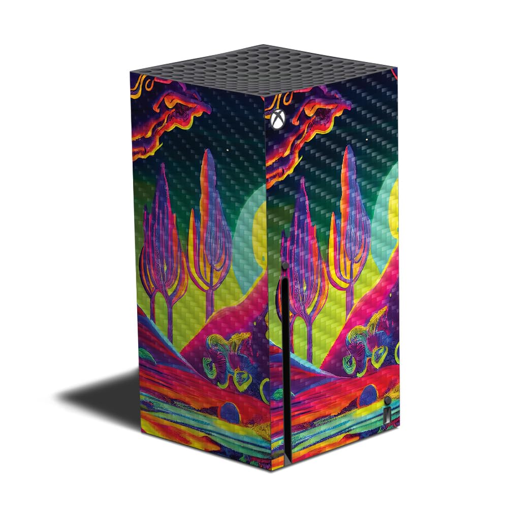 Carbon Fiber Gaming Skin Compatible with Xbox Series X - Trippy Planet - Premium 3M Vinyl Protective Wrap Decal Cover - Easy to Apply | Crafted in The USA by MightySkins