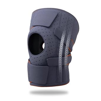 Knee Brace with Side Stabilizers & Patella Gel Pad Support for Arthritis, ACL, MCL, Meniscus Tear Adjustable & Breathable for Men & Women Gray