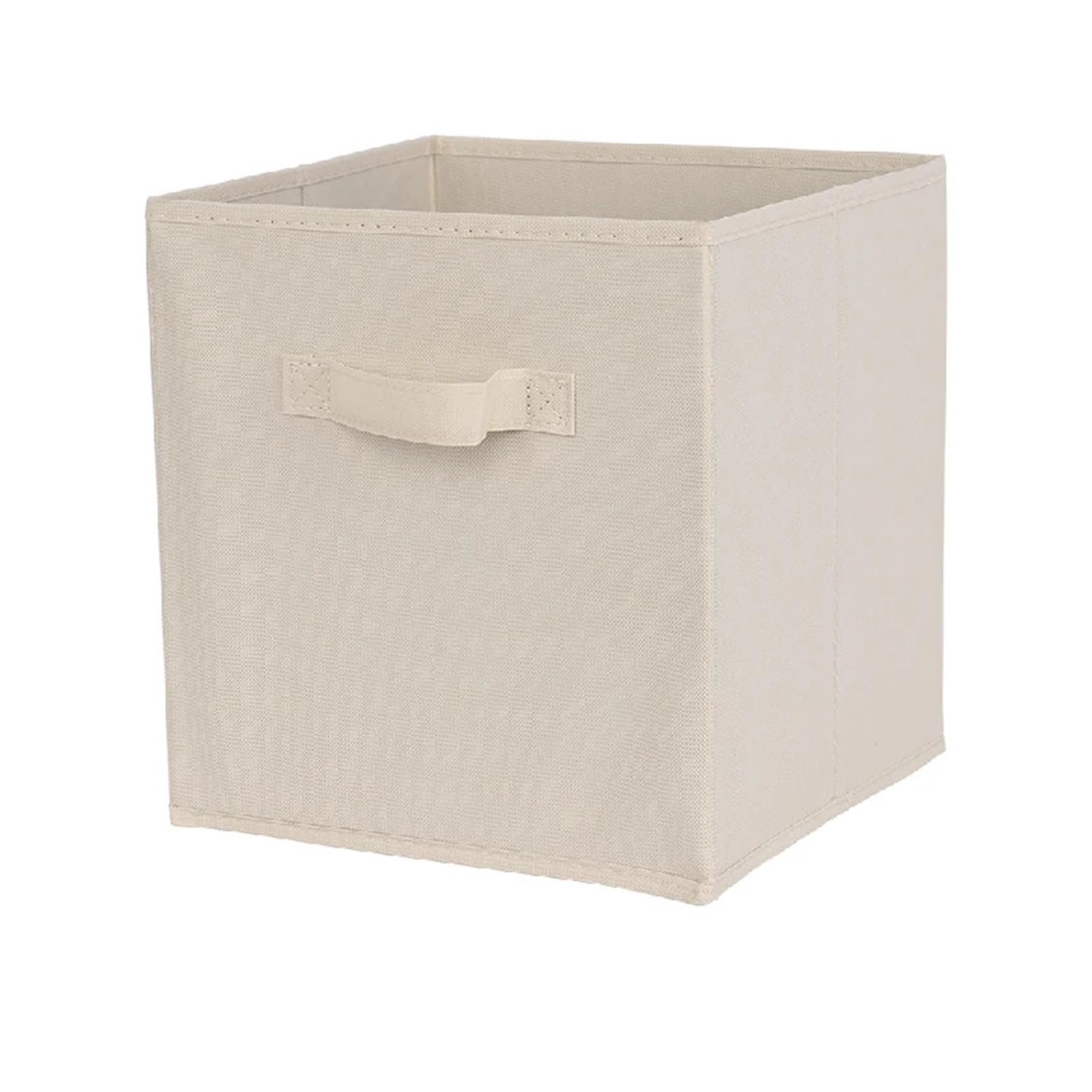 MFESFCS Canvas Storage Boxes Non Woven Fabric Bin Fabric Cloth Storage Box For Book Clothes Foldable Closet Drawer Bins Basket(Off white)
