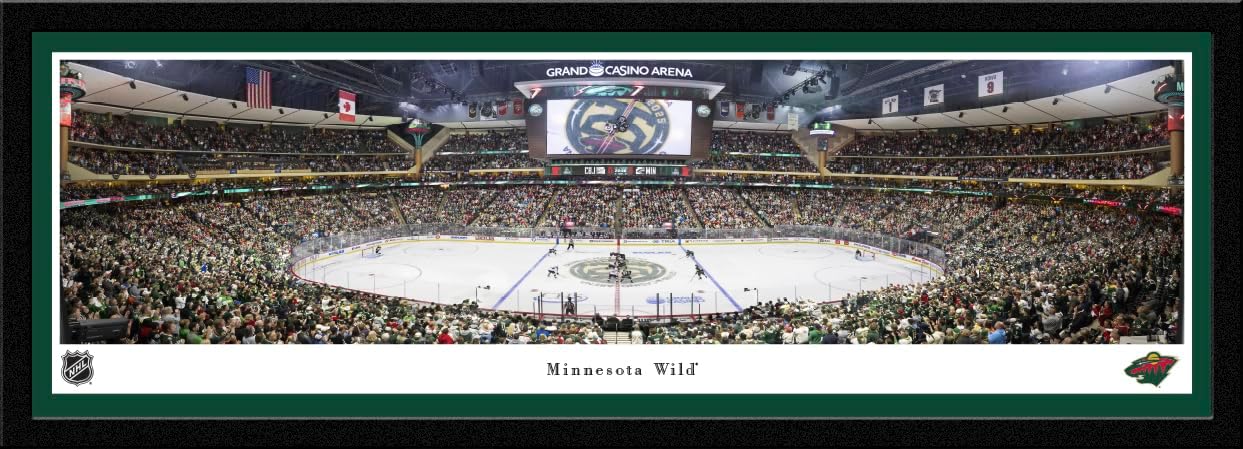 Minnesota Wild - Single Mat, Framed NHL Print by Blakeway Panoramas