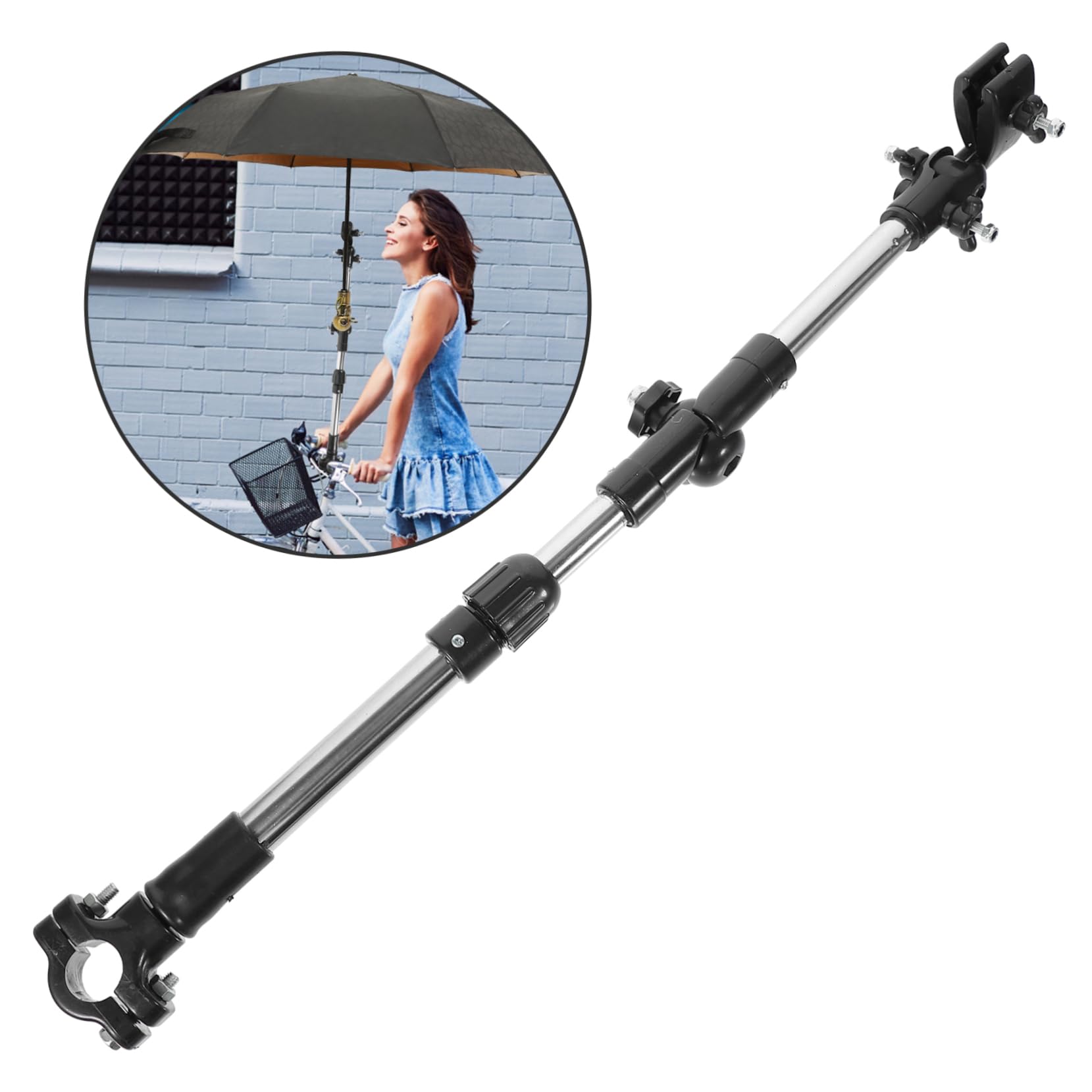 ABOOFAN Secure Bike Umbrella Bracket Stand Compact Design for Patio Umbrella Accessories Black