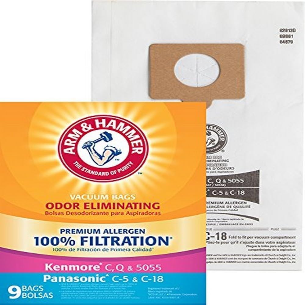 Arm & Hammer Vacuum Bags, Replacement for Kenmore and Panasonic Styles, Odor