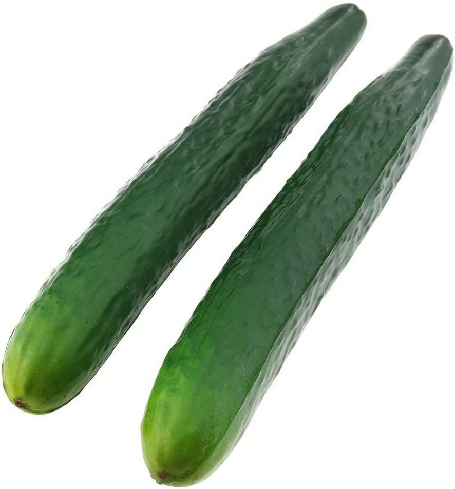 Gresorth 2pcs Soft PU Artificial Cucumber Fake Vegetable Decoration Lifelike Home Kitchen House Table Show