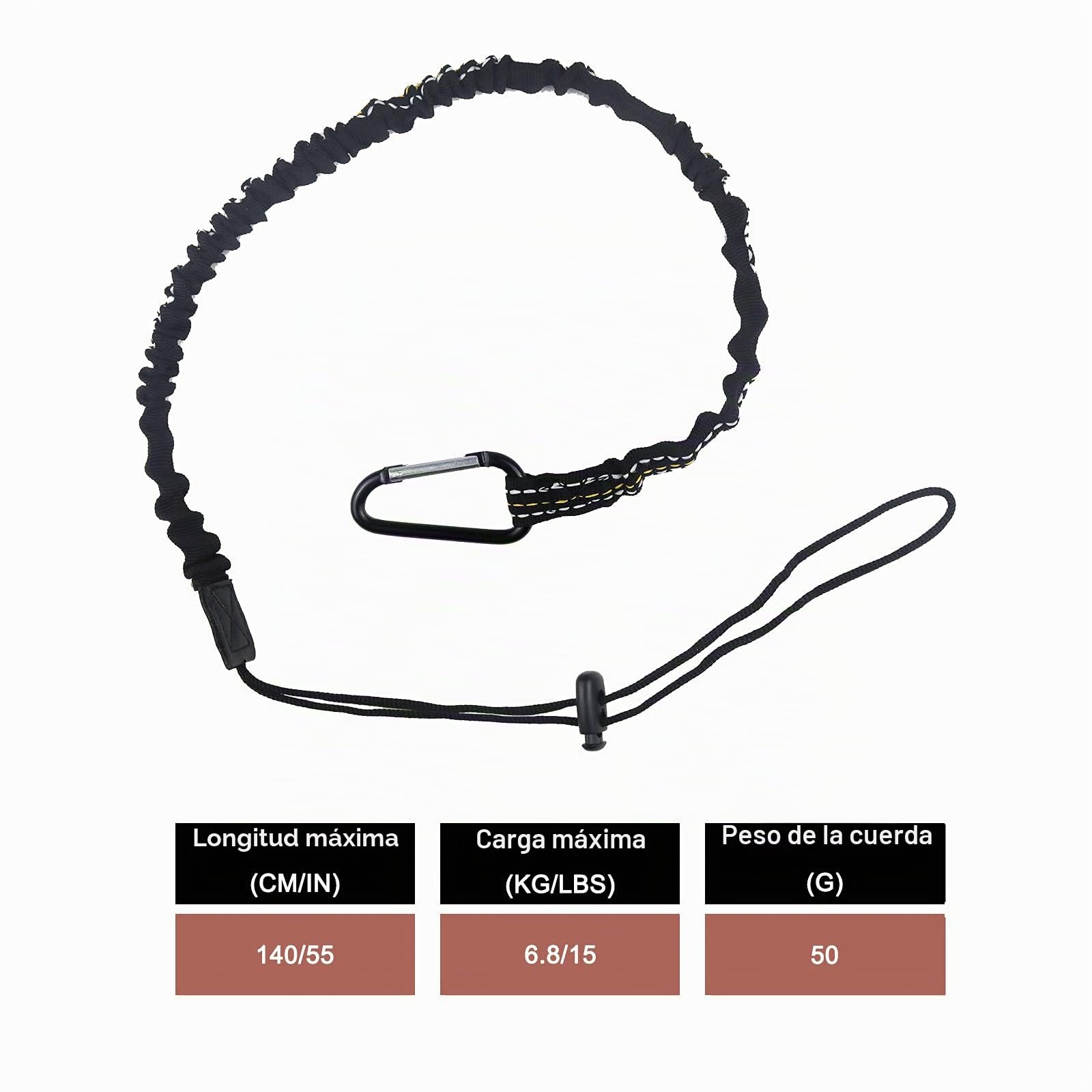 Cordon de Seguridad de Trabajo en Altura, Retractil Correa Herramientas con Mosqueton, Limite de Peso Maximo de 6,8kg Cordones Seguridad para Herramientas(6piezas)