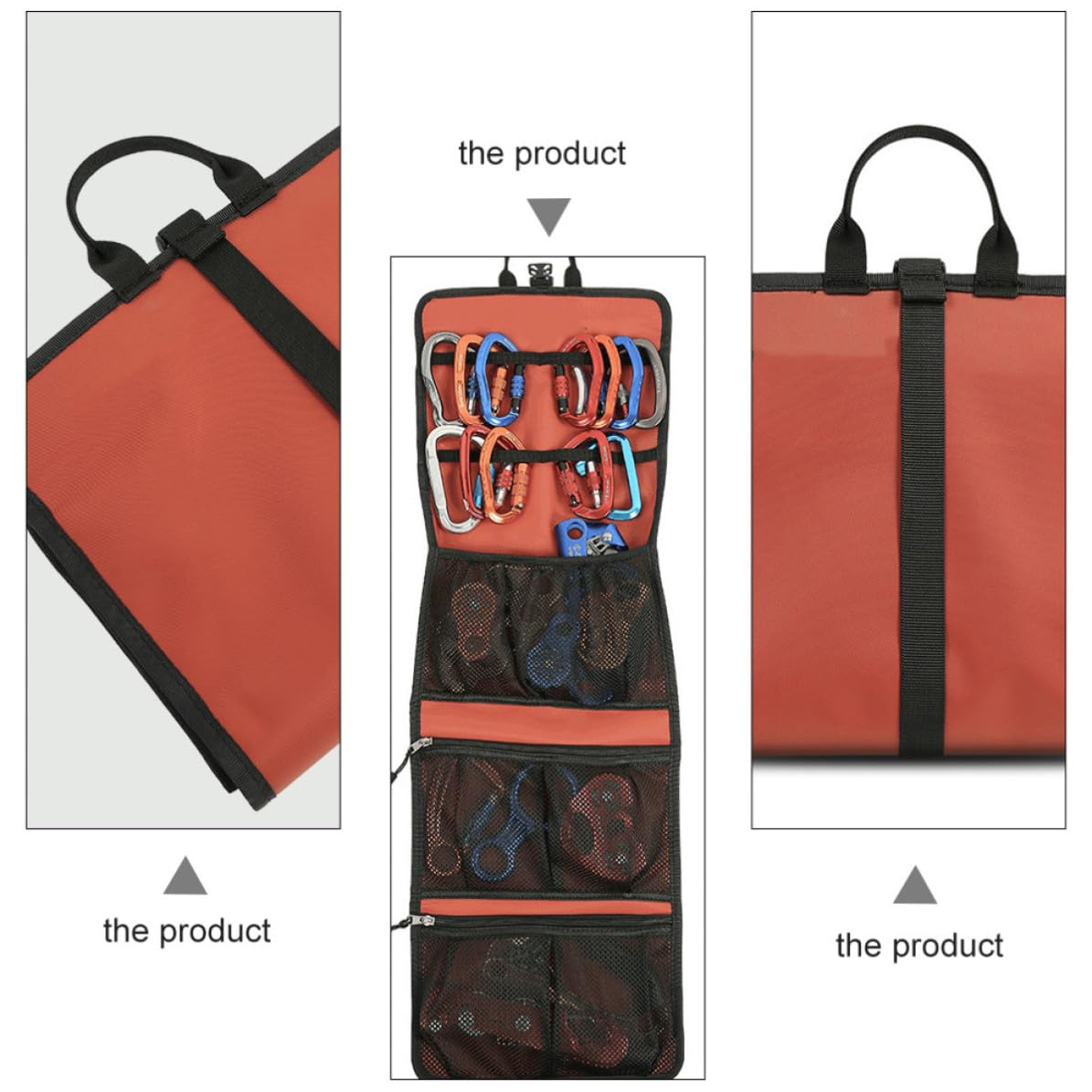 Sacca da Arrampicata Attrezzatura Nylon Porta Arancione | Portatile e Pieghevole, Protegge L'equipaggiamento, Organizzatore per Alpinismo e Gadget