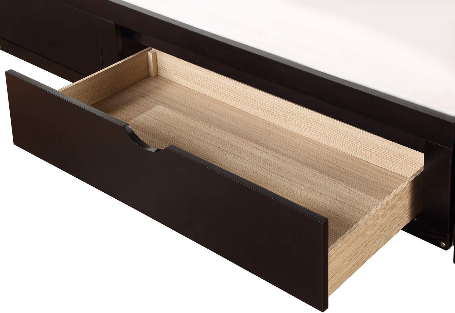 Bellemave Wooden Daybed with Two Storage Drawers,Extendable Twin to King Daybed Frame,Space Saving Dual-use Daybed for Bedroom,Guest Room,No Box Spring Required,Espresso