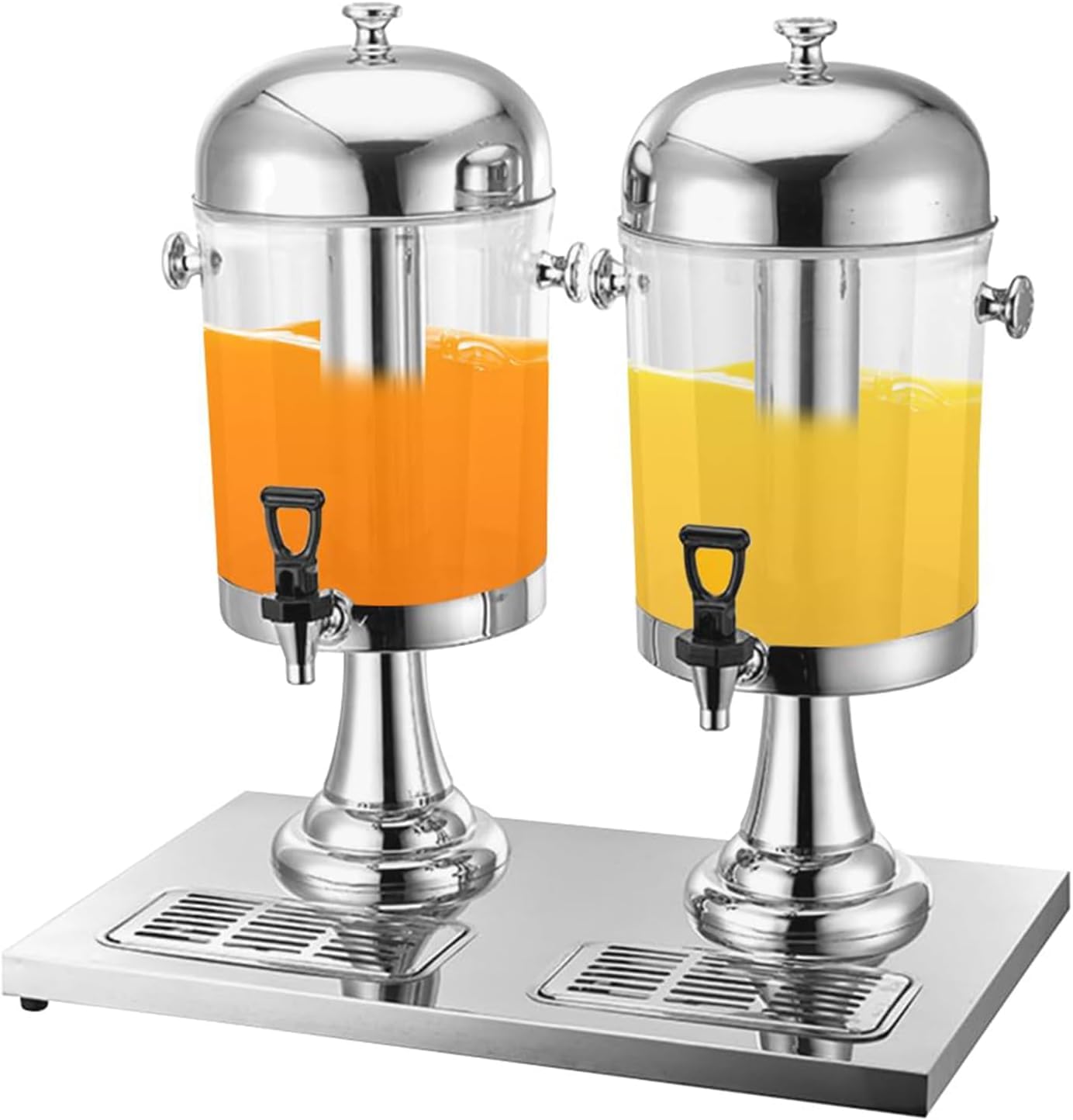 Dispensador De Bebidas De Acero Inoxidable, Máquina De Bebidas Para Fiestas, Dispensador De Bebidas Frías Y Calientes Con Depósito De Hielo, Bandejas Antigoteo Y Grifo Para Buffets, Bebidas Frías Y C
