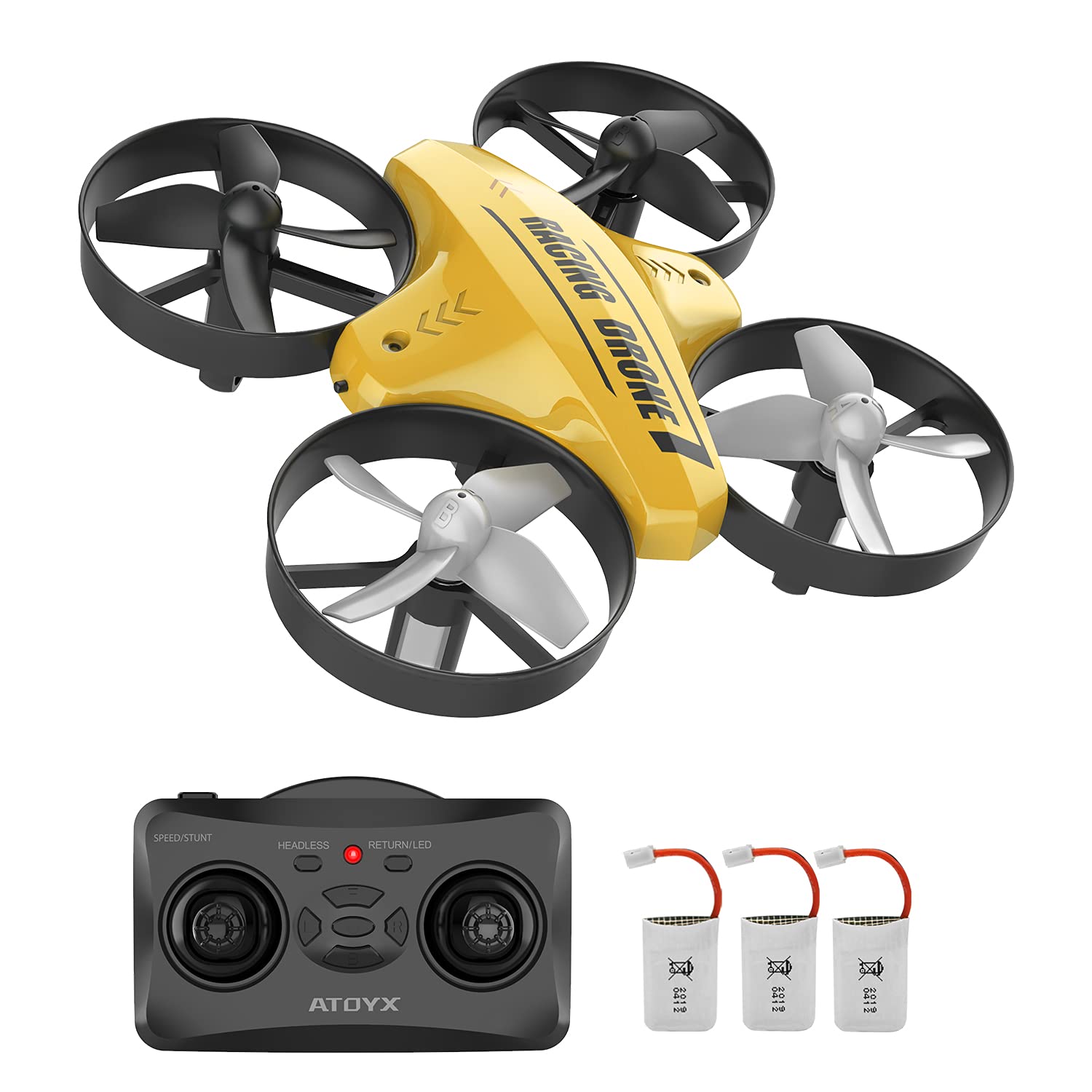 ATOYX Drones Para Niños de Interior, Helicóptero Teledirigido Quadcopter, Mini Dron Para Niños Con Modo Sin Cabeza, Avión, Mini Con Mando a Distancia, Juguete Para Niños y Principiantes