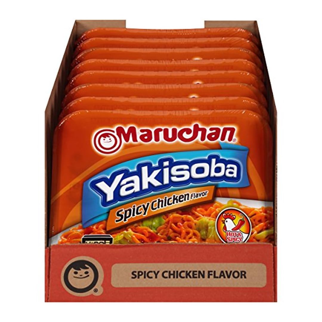 Maruchan, Yakisoba, Spicy Chicken Noodles, 4.11oz Tray (Pack of 8)