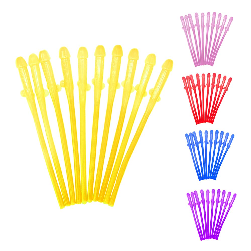 Willy Straws Hens Night Out Reusable Sucking Drinking (100, Gold)