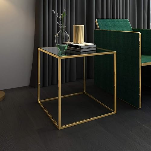 Miniatura 4 de Mesa auxiliar de sala de estar, mesa de centro de esquina, sofá nórdico, mesa de cristal para dormitorio, espacios pequeños, 18.9 x 18.9 x 18.9 in