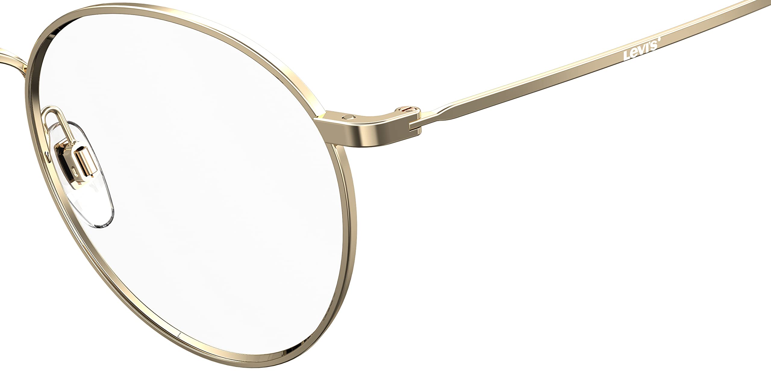 LEVI'S Brille mit Sehstärke für Herren optional mit Sonnenbrillentönung oder Blaulichtfilter, Panto, gefertigt aus Edelstahl, Modell: 103438 (inklusive Brillenetui)