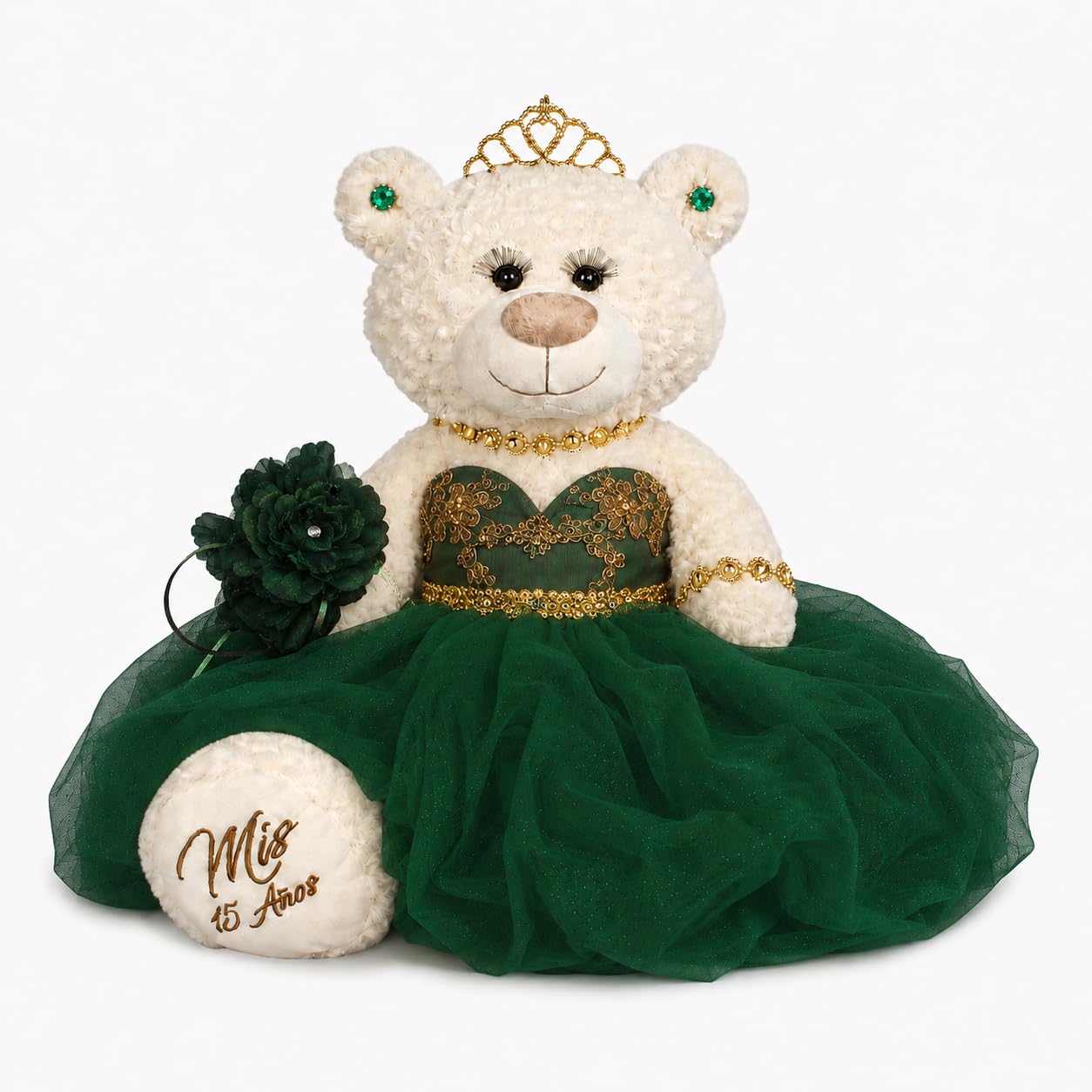 KINNEX COLLECTIONS SINCE 1997 Quince Anos Quinceanera Letzte Puppe Teddybär mit Kleid (Mittelstück) ~ 50,8 cm ~ ARC16831-33 (Smaragdgrün)