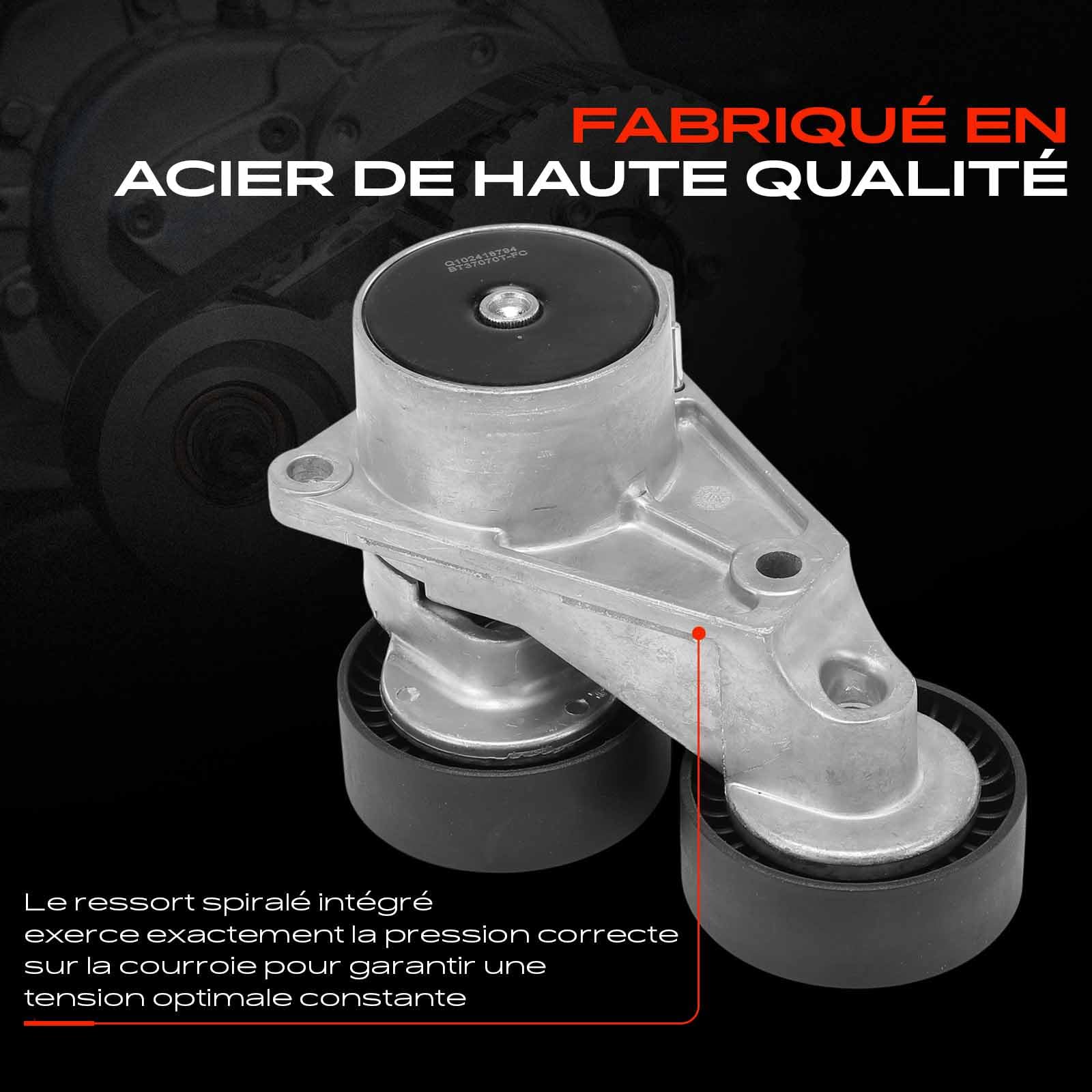 Frankberg Poulie de tension, tendeur de courroie 30637070 | Compatible avec: XC90 I 275, V70 II P80_, S80 I 184, XC70 Cross Country 295, V70 II 285, S60 I 384