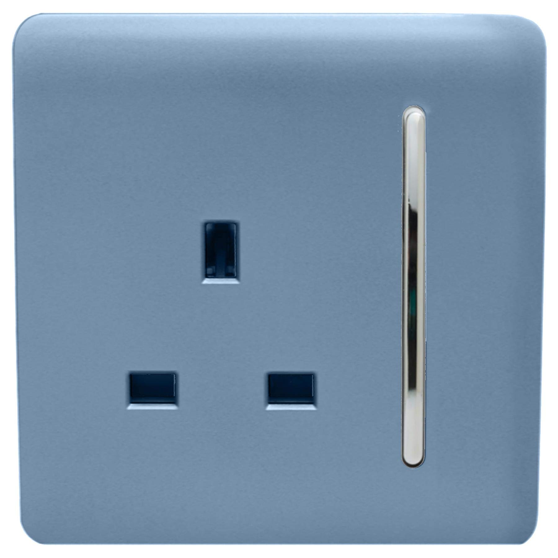 Trendi Switch 1 Gang 13 Amp Switched Plug Socket - Sky Blue