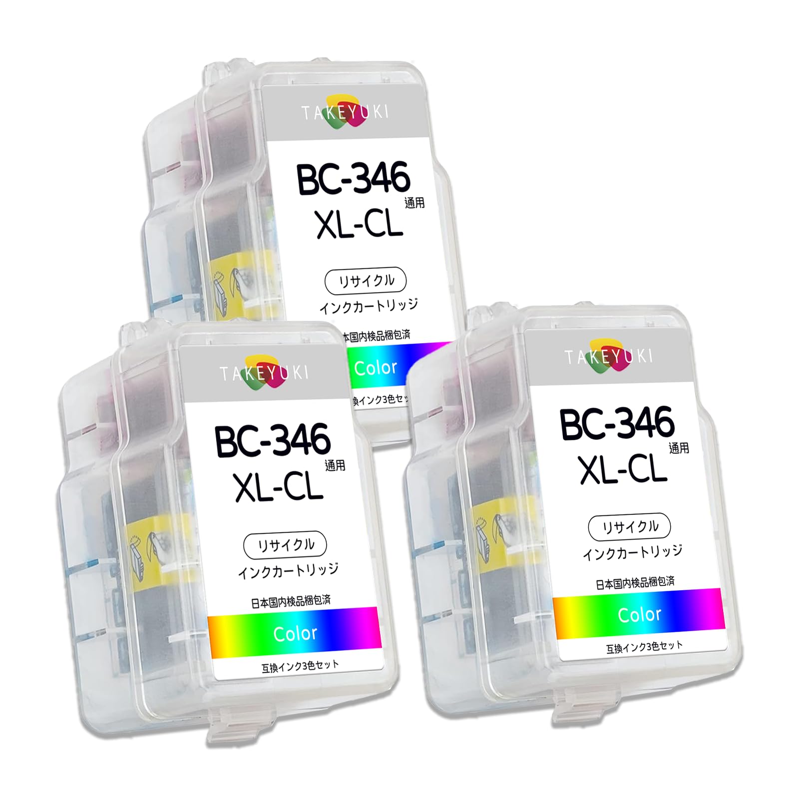 Amazon.co.jp: 【TAKEYUKI】BC346XL 3個セット(3色カラー) 互換インク 