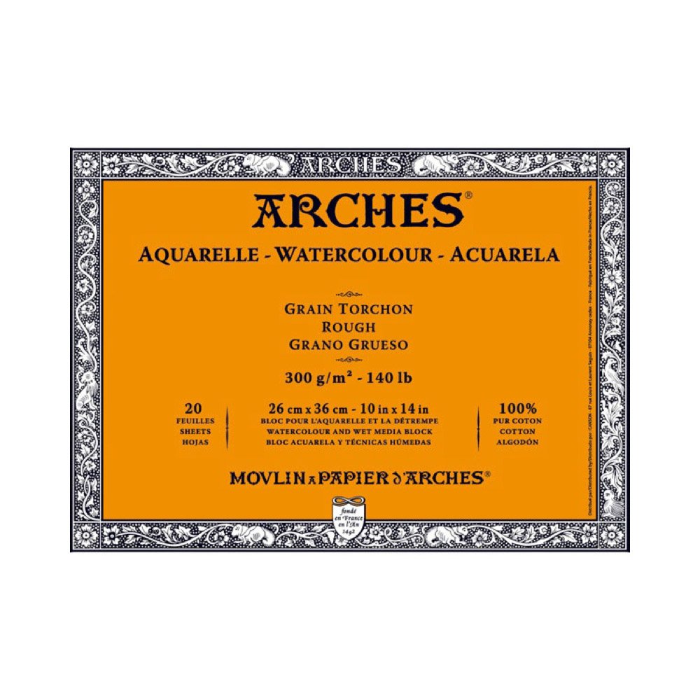 Arches - Papel de acuarela, bloc 12 hojas engomado 1 lado, grano fino, 300 g/m², 23 x 31 cm — view 17