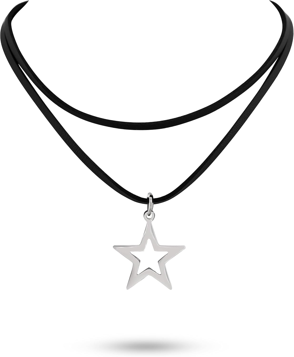 Sacina Gothic Boho Layered Star Choker Necklace, Black Choker, Boho Gothic Necklace, Christmas Jewelry Gift for Women
