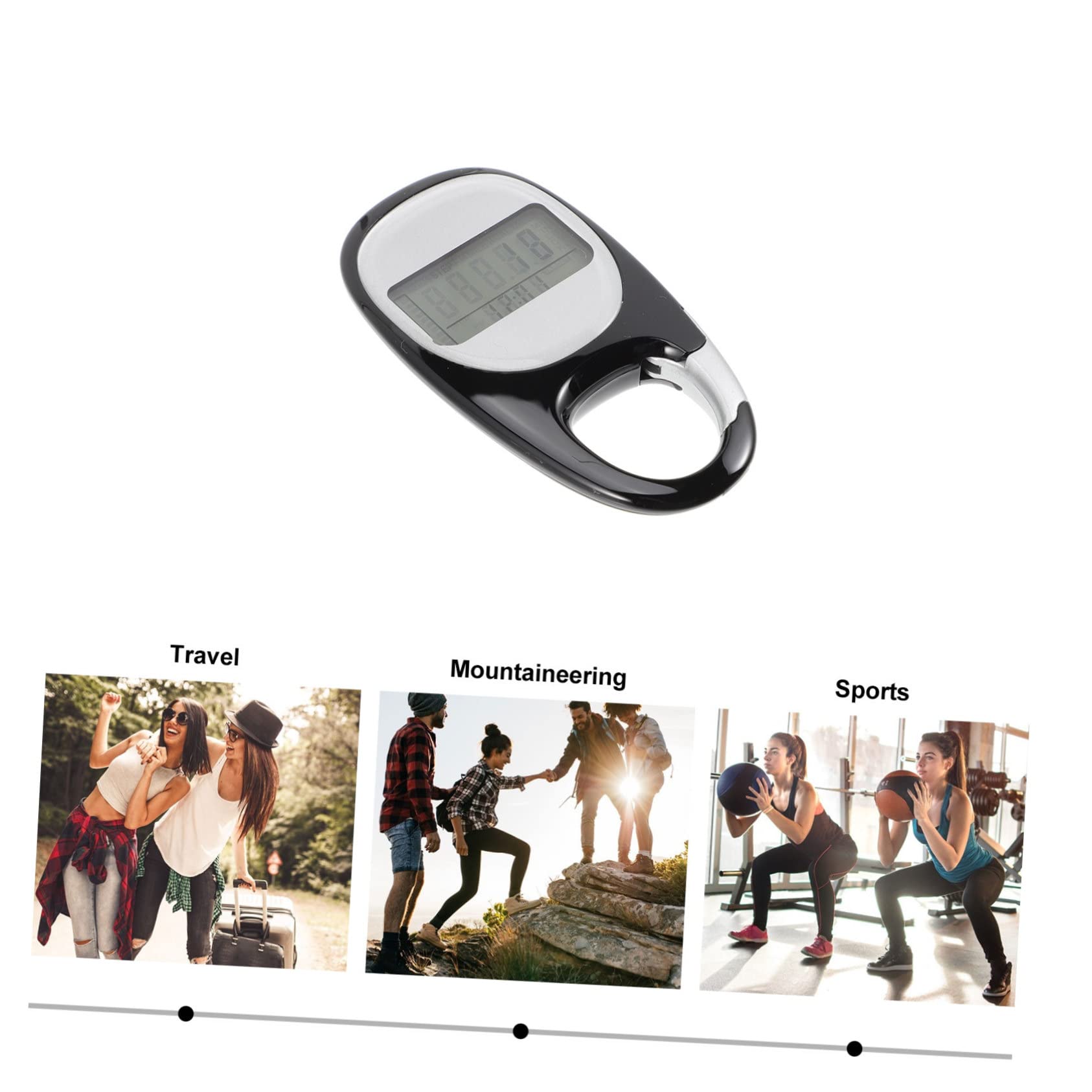 Toddmomy Pédomètre Compteur De Marche Pratique Podomètre pour Marcher Compteur De Pas Simple Comptoir Compteur De Marche 3D Portable avec Podomètre Sportif Abdos