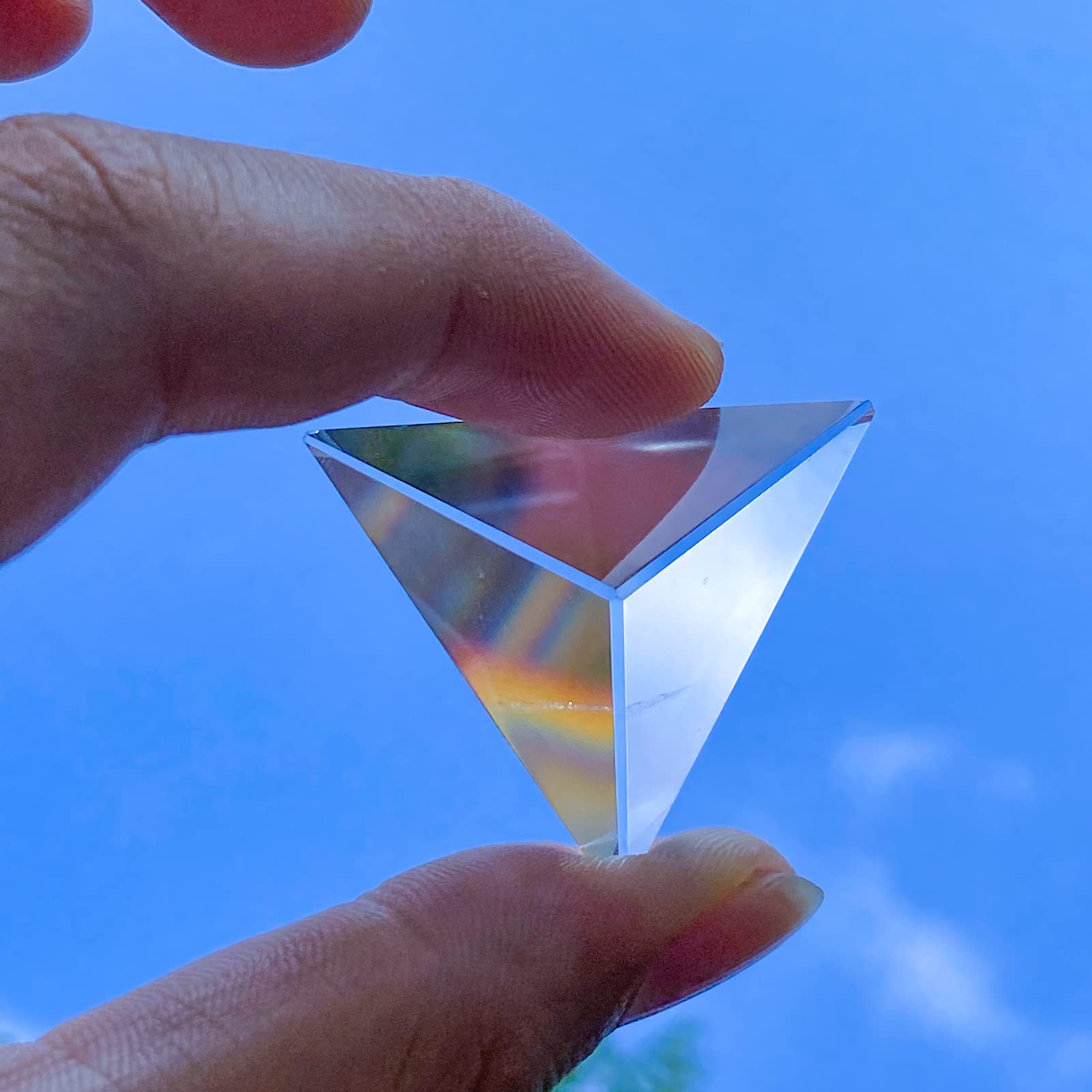 Piramide di Quarzo tetraedro Cristallo di Quarzo Trasparente Naturale 4 Facce 6 Bordi Piramide di Cristallo Triangolo di Cristallo Decorazione della Stanza