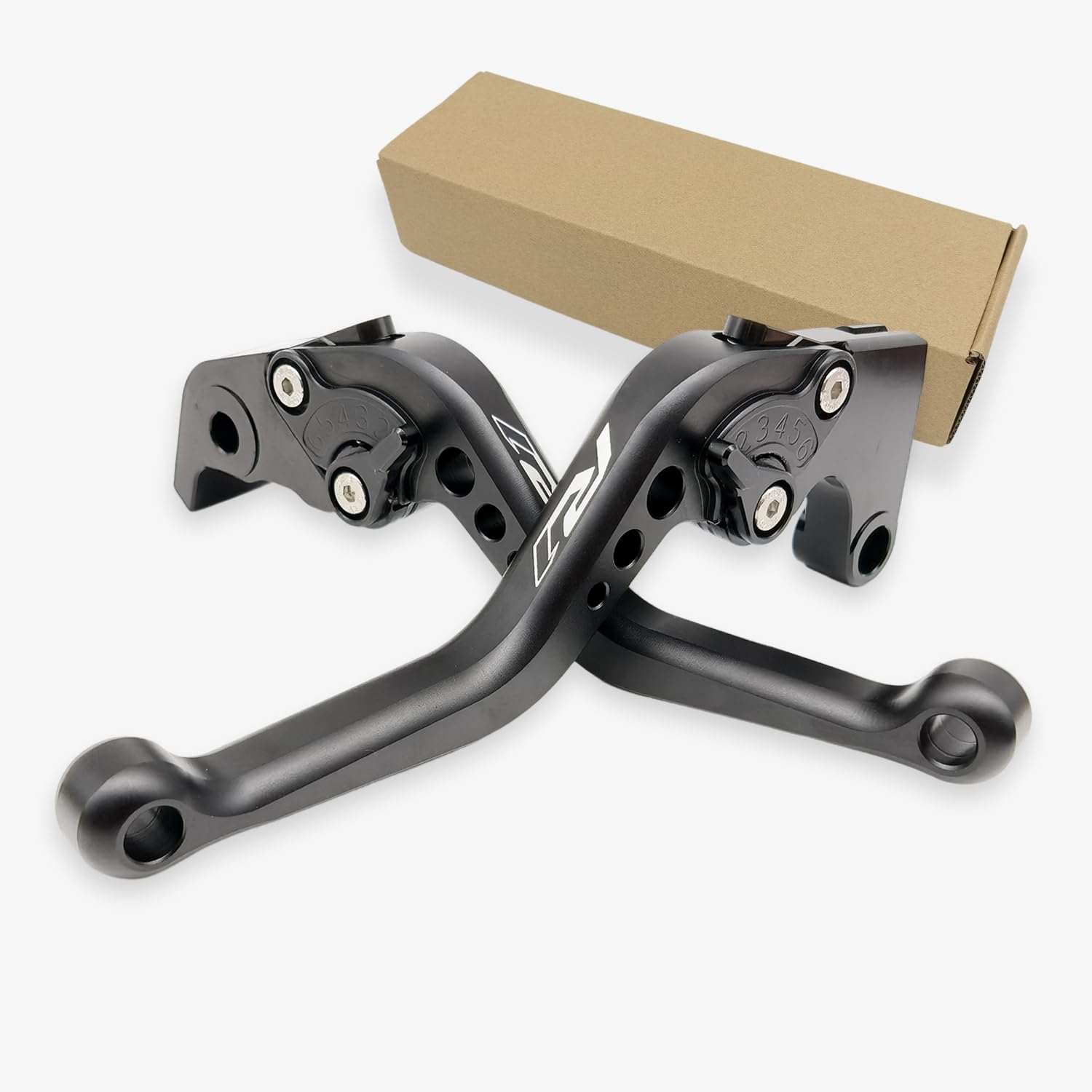 Leve freno frizione corte R1 per Yamaha YZFR1 1999-2024 YZF R1 R1M RS 2016, accessori moto maniglie di controllo regolabili (nero_opaco, YZF R1 2004-2008)