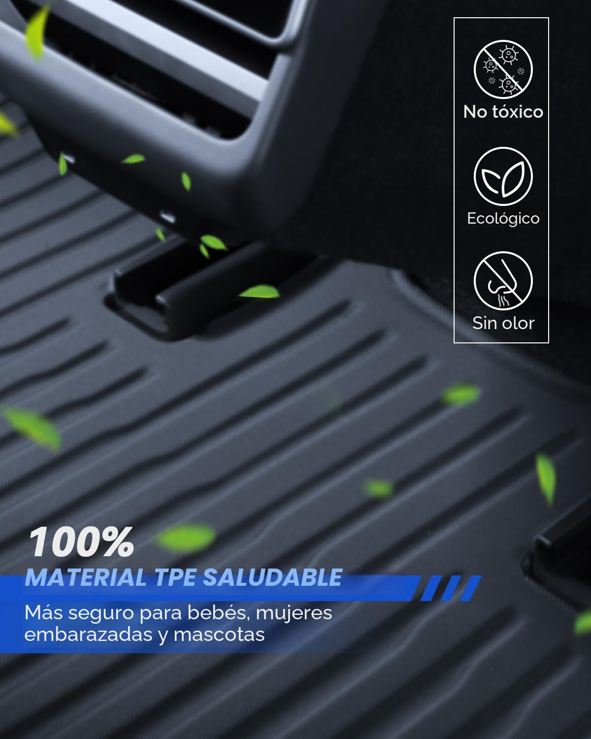 Alfombrillas 6 Pzs para Tesla Model 3 2024-2026 Alfombrillas para Todo Clima 3D con Bordes Altos TPE Alfombrilla de Maletero de 3 Capas para Tesla Model 3 Highland Accesorios
