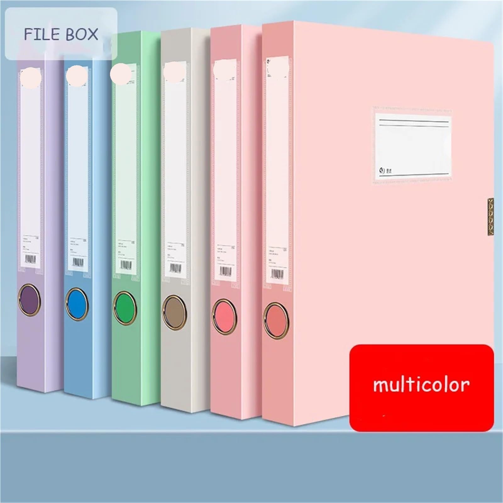 Carpeta Box Cajón organizador de papel de oficina, carpeta de almacenamiento de gran capacidad, mesa de información de facturas, archivador plegable, 5 uds. Para Almacenar Documentos(Blue)