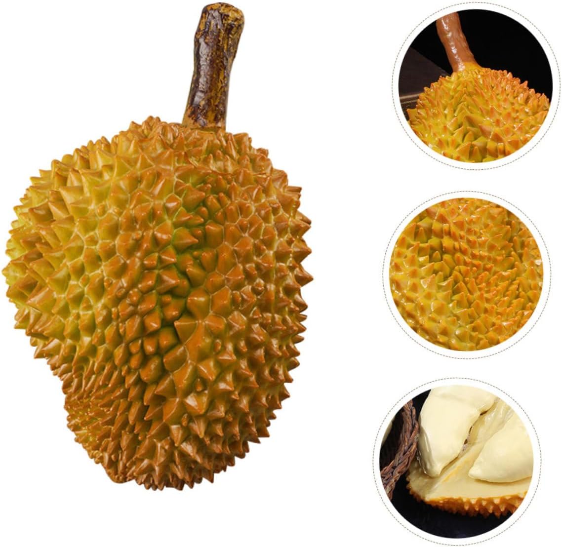 GALPADA Lifelike Decorative Durian Model Premium Plastic Fake Fruit Prop Realistic Fruit Adornment for Home Decor Shop Displays Educational Durian Craft