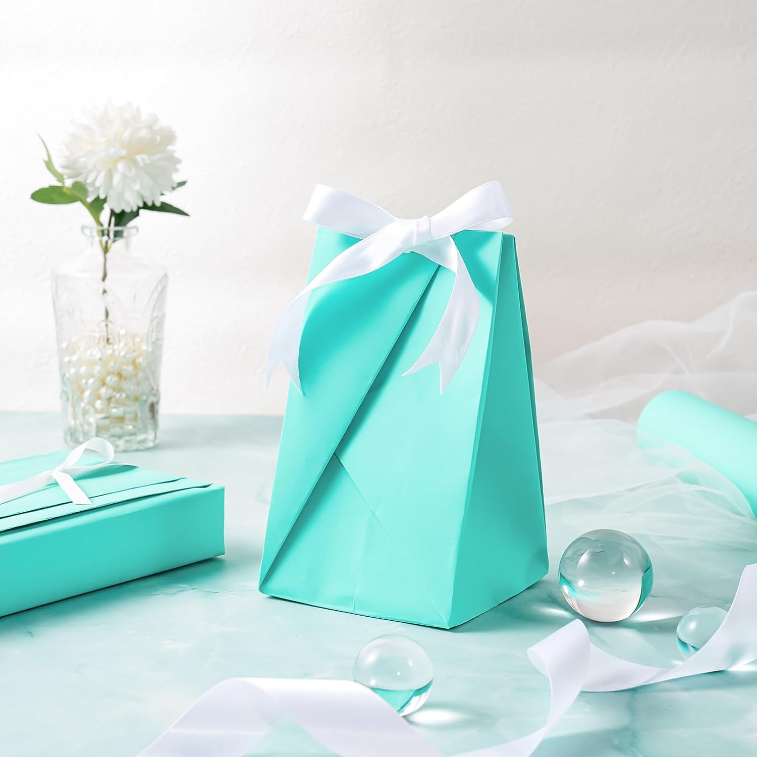 WRAPAHOLIC 30 Inch Kraft Teal Wrapping Paper Roll - 30 Inch x 33 Feet - Solid Color Wrapping Paper Perfect for Birthday, Wedding, Baby Shower, Bridal Shower