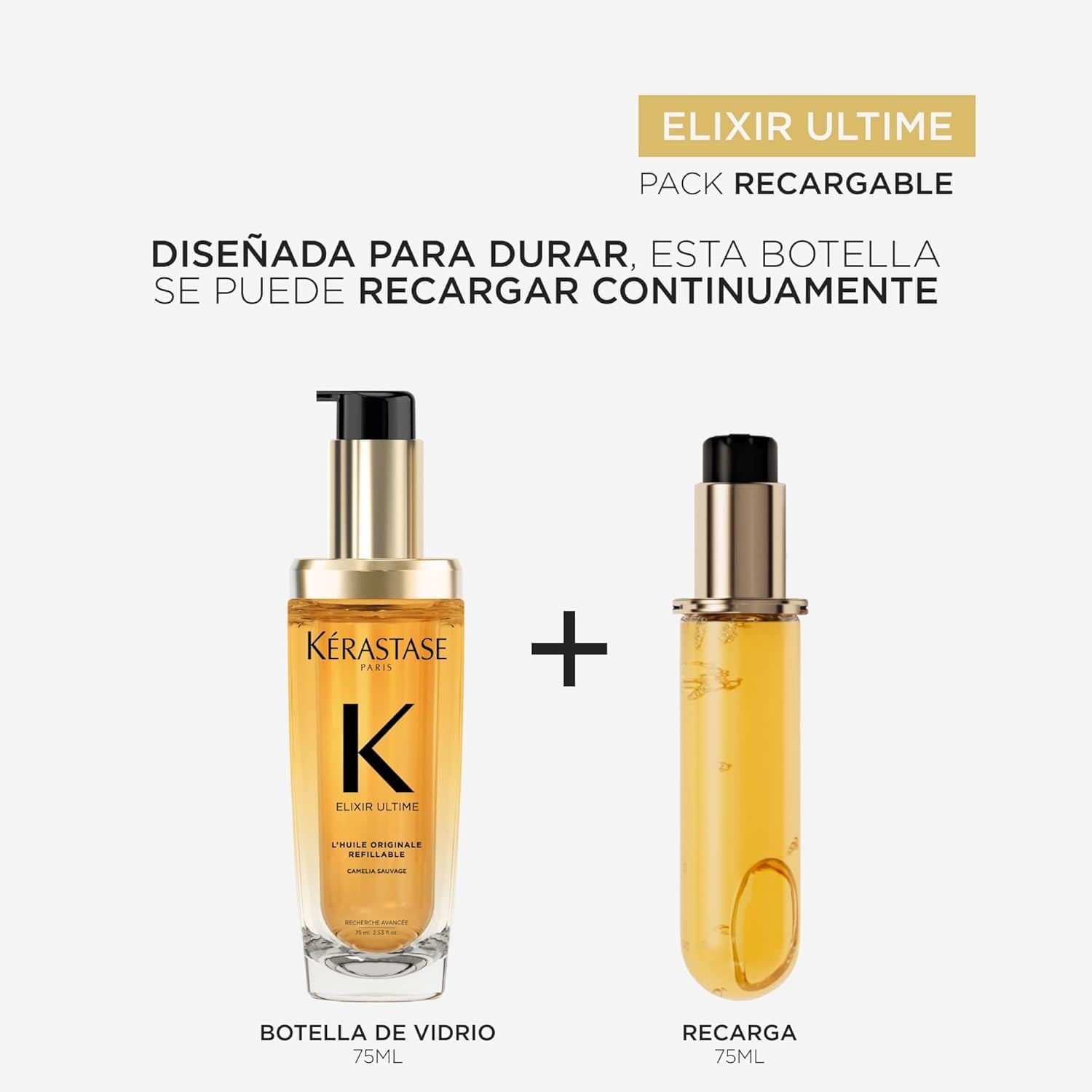 Kérastase Nutritive, Rutina Reparadora con Sérum de Noche 8H Magic Night y Aceite Antiencrespamiento Elixir Ultime, Revitaliza, Nutre y Repara, 90 ml + 75 ml