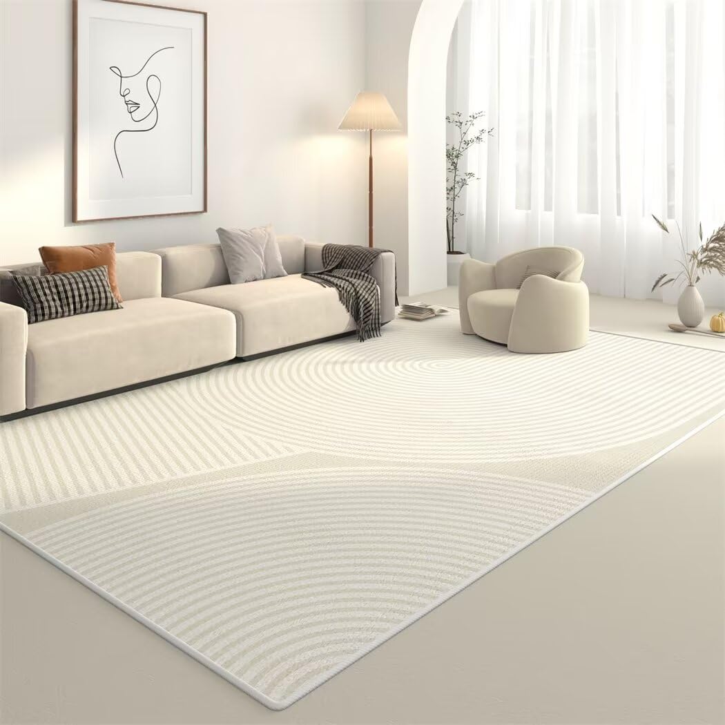 Tapis lavable en machine salon beige fini les taches du quotidien