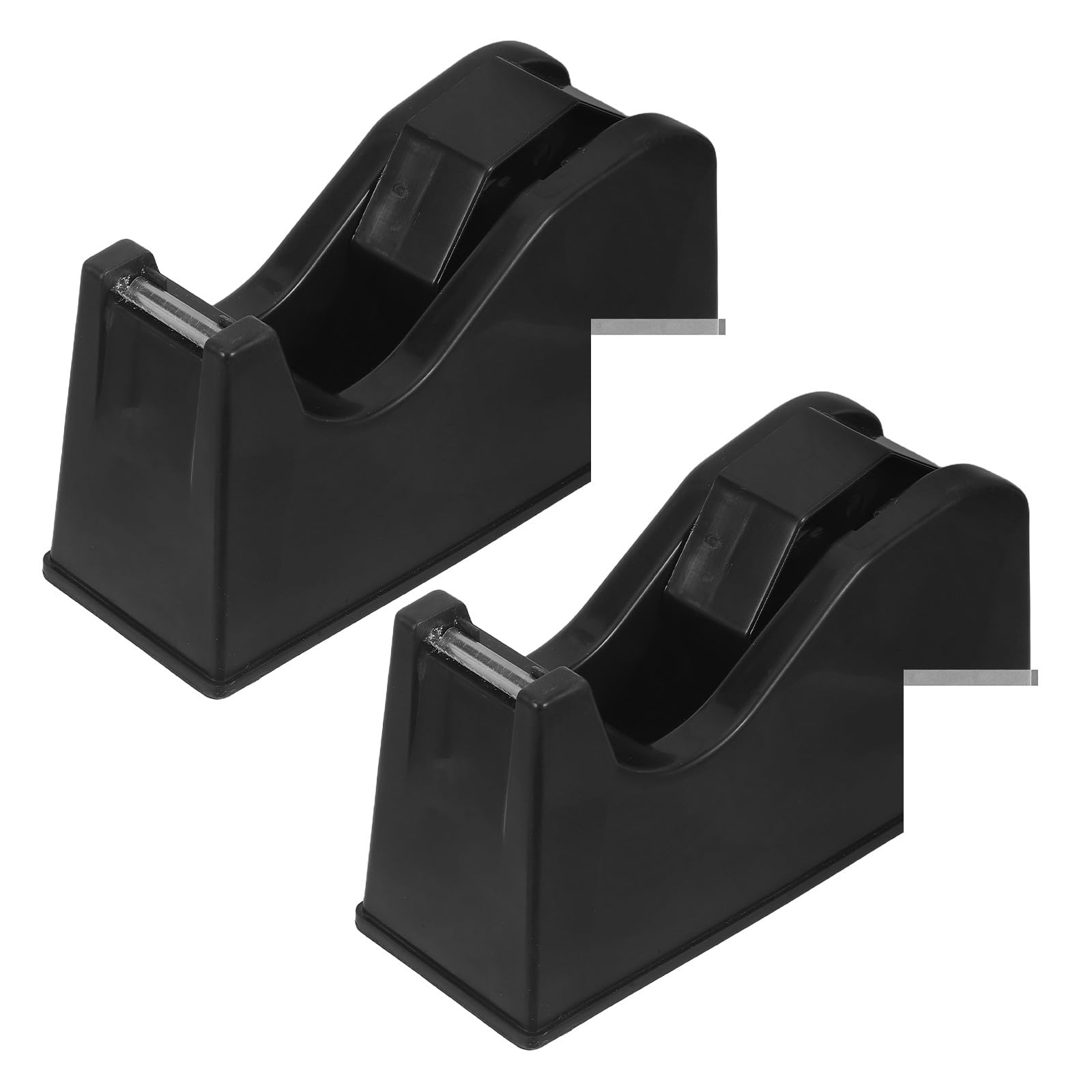 GALPADA 2 Stück Schwarzer Stabiler Tape Dispenser Klebebandabroller mit Rutschfester Basis 1/3 für Kleine und Große Rollen für und Bastelbedarf