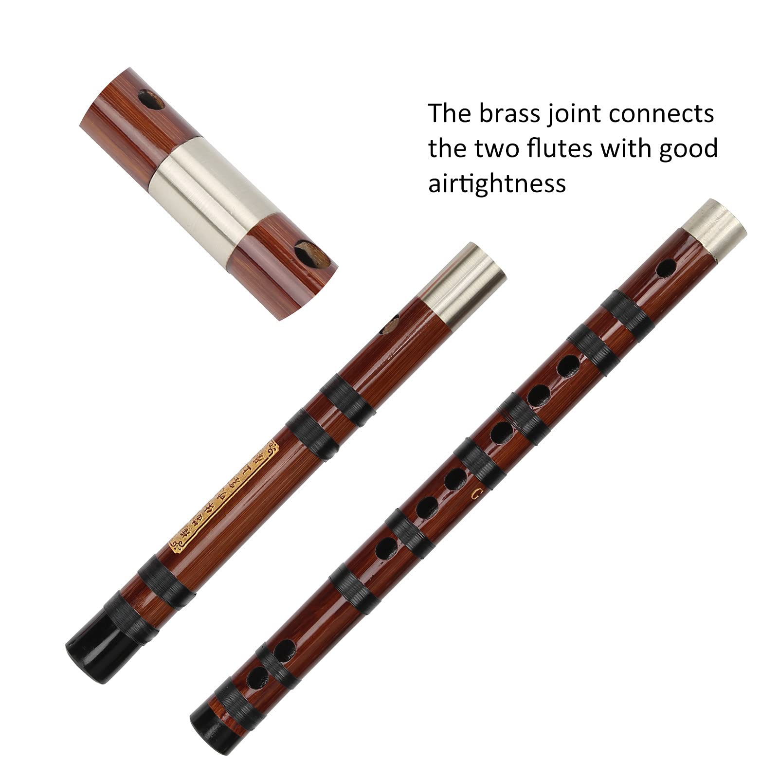 Flauta de bambú G Key, instrumento de viento chino refinado, kit Dizi para principiantes, rendimiento y examen de grado con 8 años de material de bambú amargo seco, caja de tela y