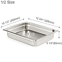 Vista 47 de CURTA Paquete de 6 cubiertas de sartén de mesa de vapor de tamaño 1/4 con asa, NSF, tapa de bandeja de hotel, tapa de comida de catering