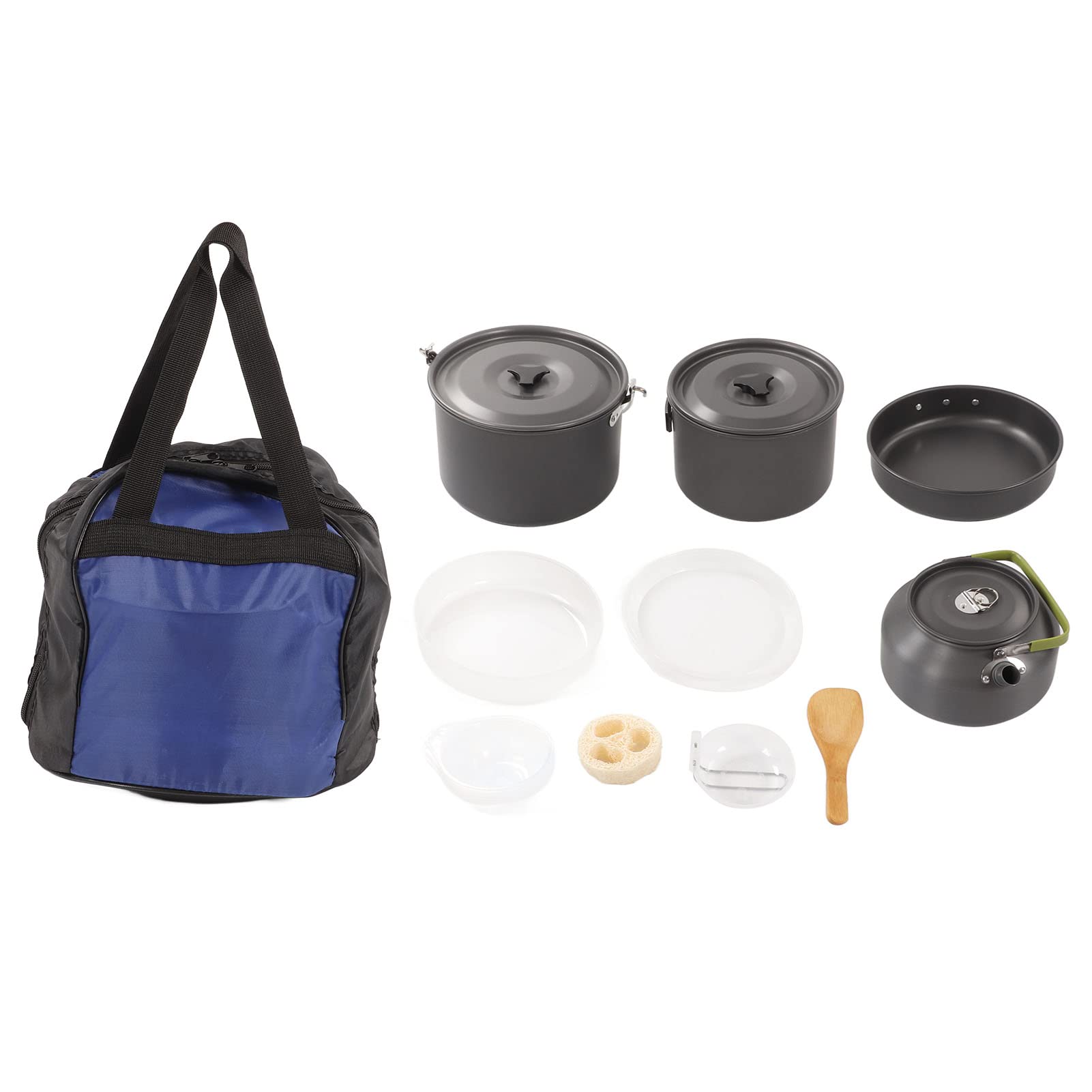 Qqmora Set di Pentole da Campeggio Portatili Manico Resistente in Acciaio Inossidabile per Escursioni e Viaggi con lo Zaino in Spalla