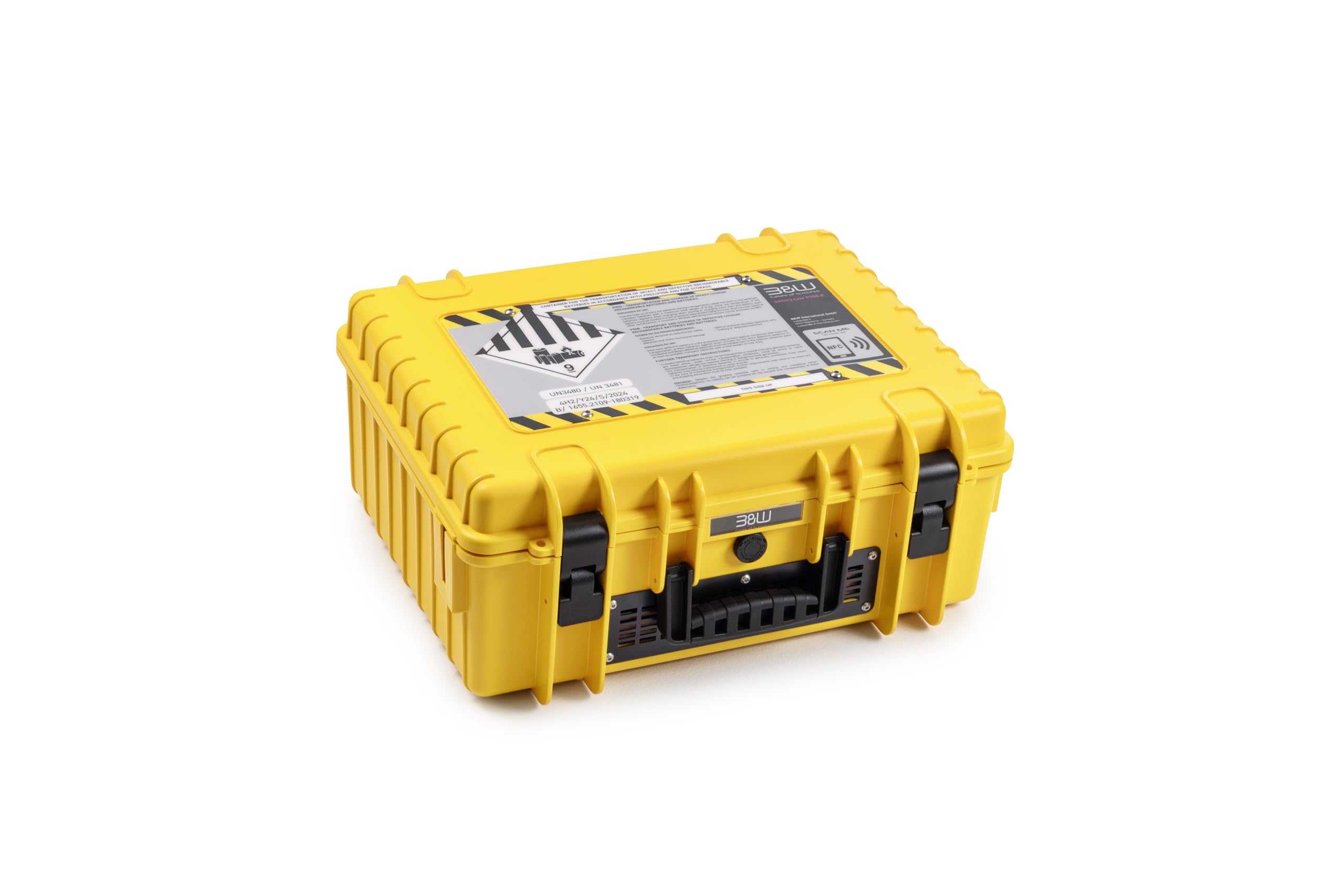 B&W International Battery.Case P908.8 Mallette de Transport pour Batteries Lithium-ION Jaune Charge maximale 8 kg, Jaune, 51 x 42 x 22 cm, Mallette à Piles