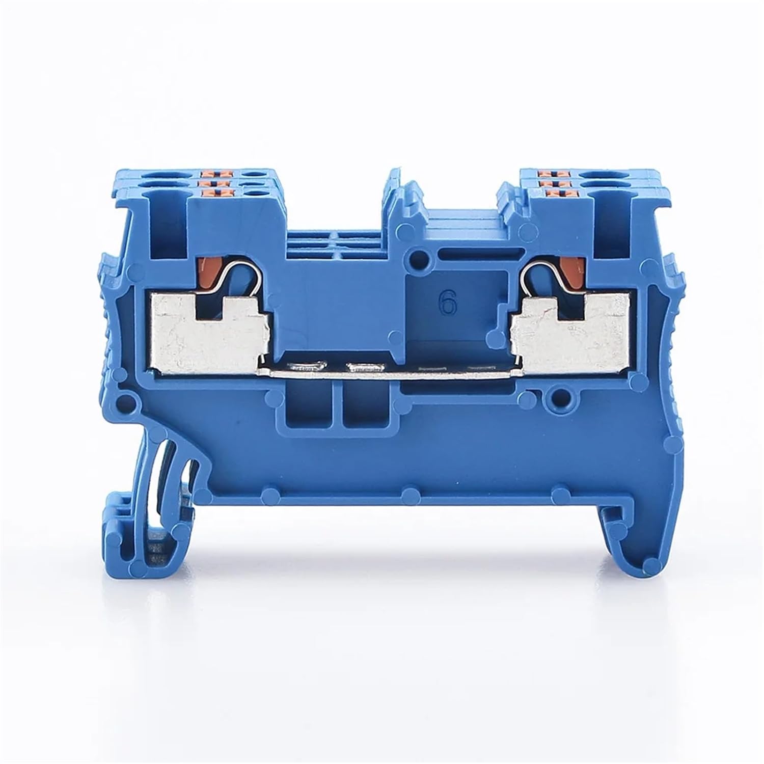 PT-1.5 Din Rail Terminal Block Electrical Wire Spring Connection Push in Wiring Conductor 10pcs Terminal Connector Strips PT1.5(Blue)