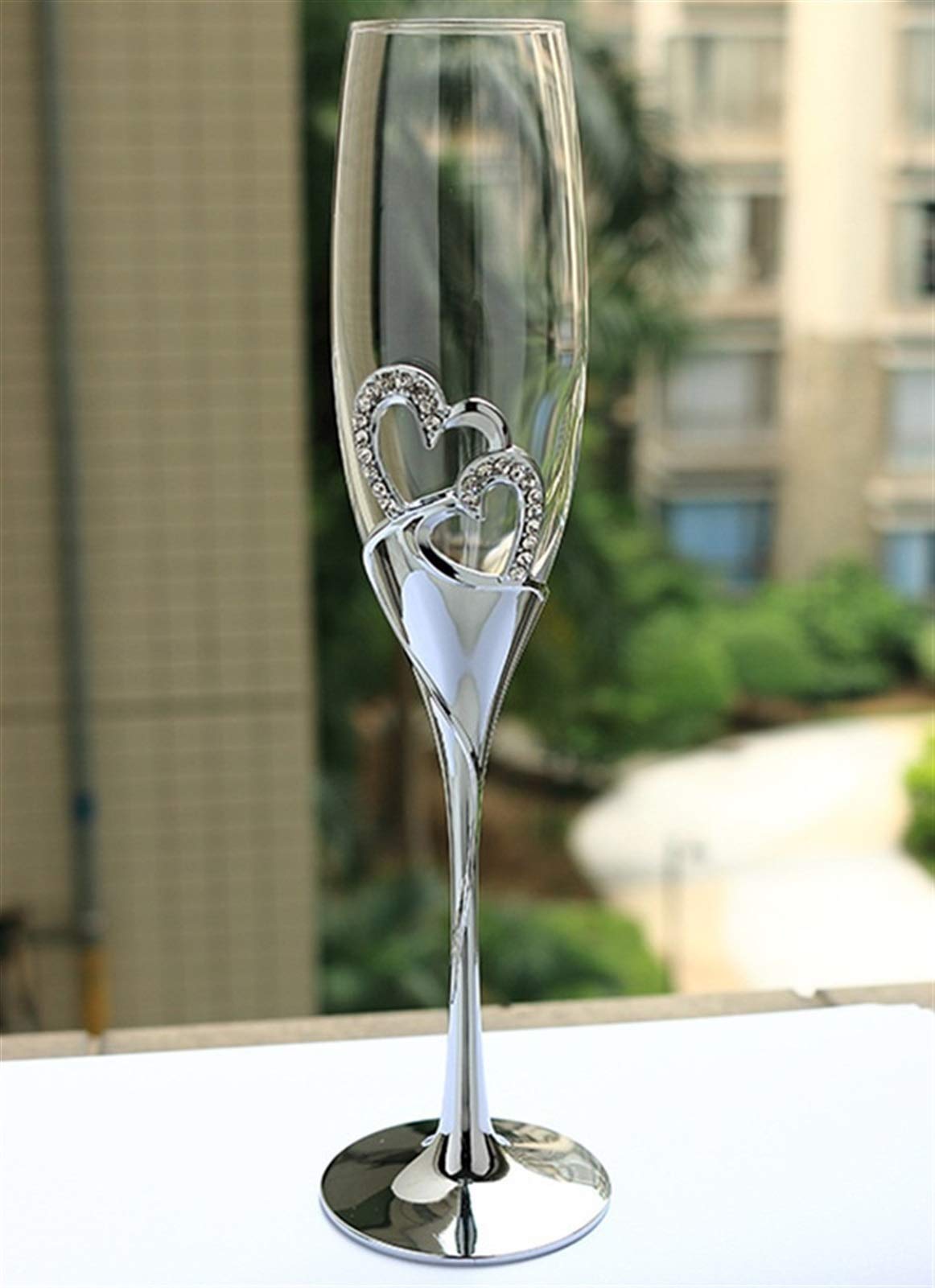 Calici da Vino 1 Paio di Cristallo a Forma di Cuore Coppa Bella Romantica Tazza del Vino Rosso di Vetro del Regalo Creativo for Wedding con Il Contenitore di Regalo 73
